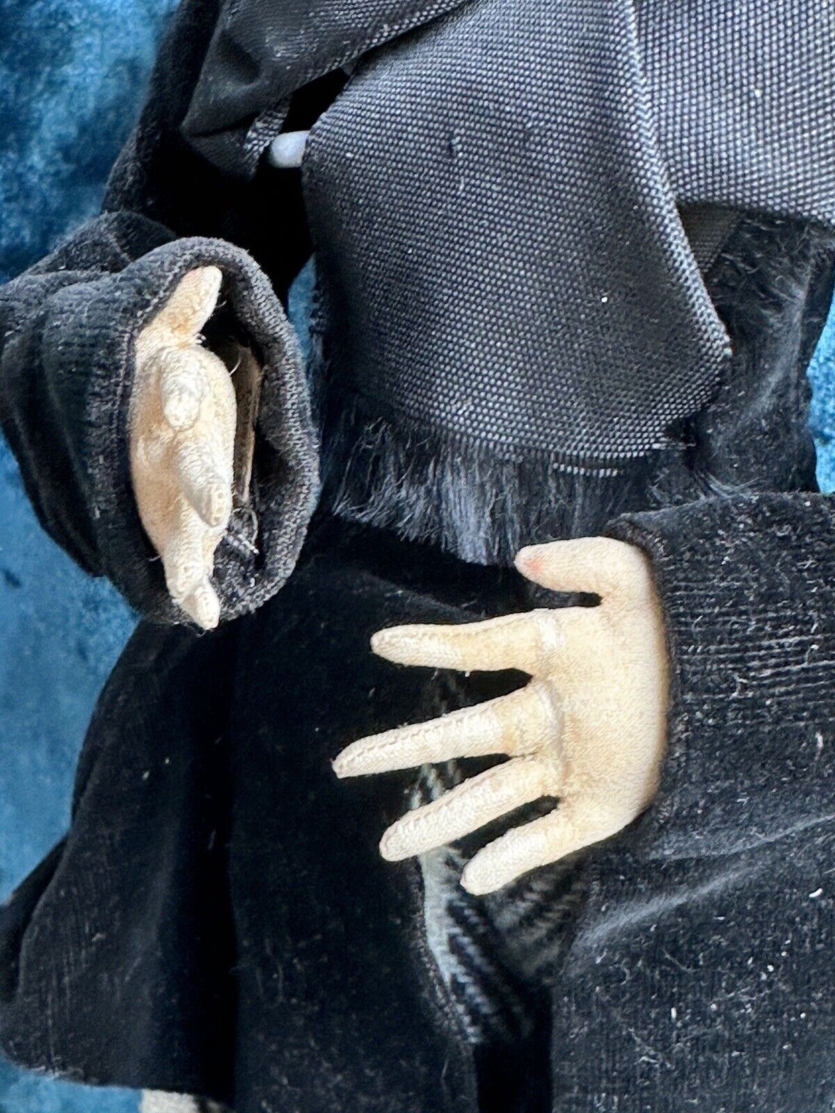 Pair of Rare 13” Antique French Calvaire Cloth Googly Eyes Dolls