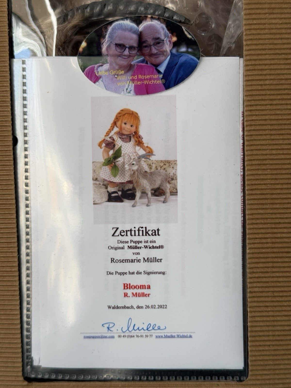 MIB Artist Wichtel Muller 12” Vinyl Doll “Blooma” Box/COA/Toy