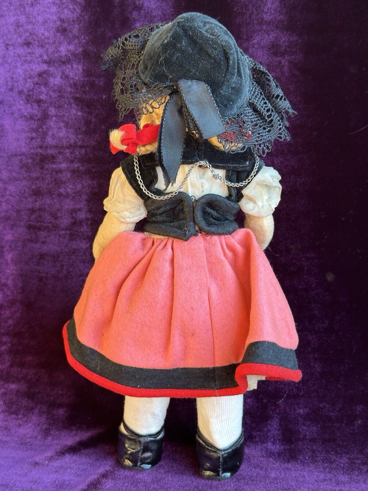 Vintage 12” Italian Alma (?) All Original Felt Cloth Doll