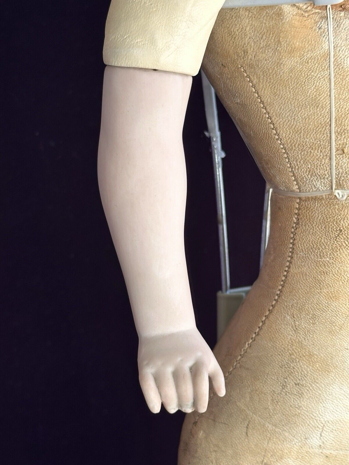 Rare Large Antique German 22” CF Kling 167 Solid Domed Bisque Head Doll