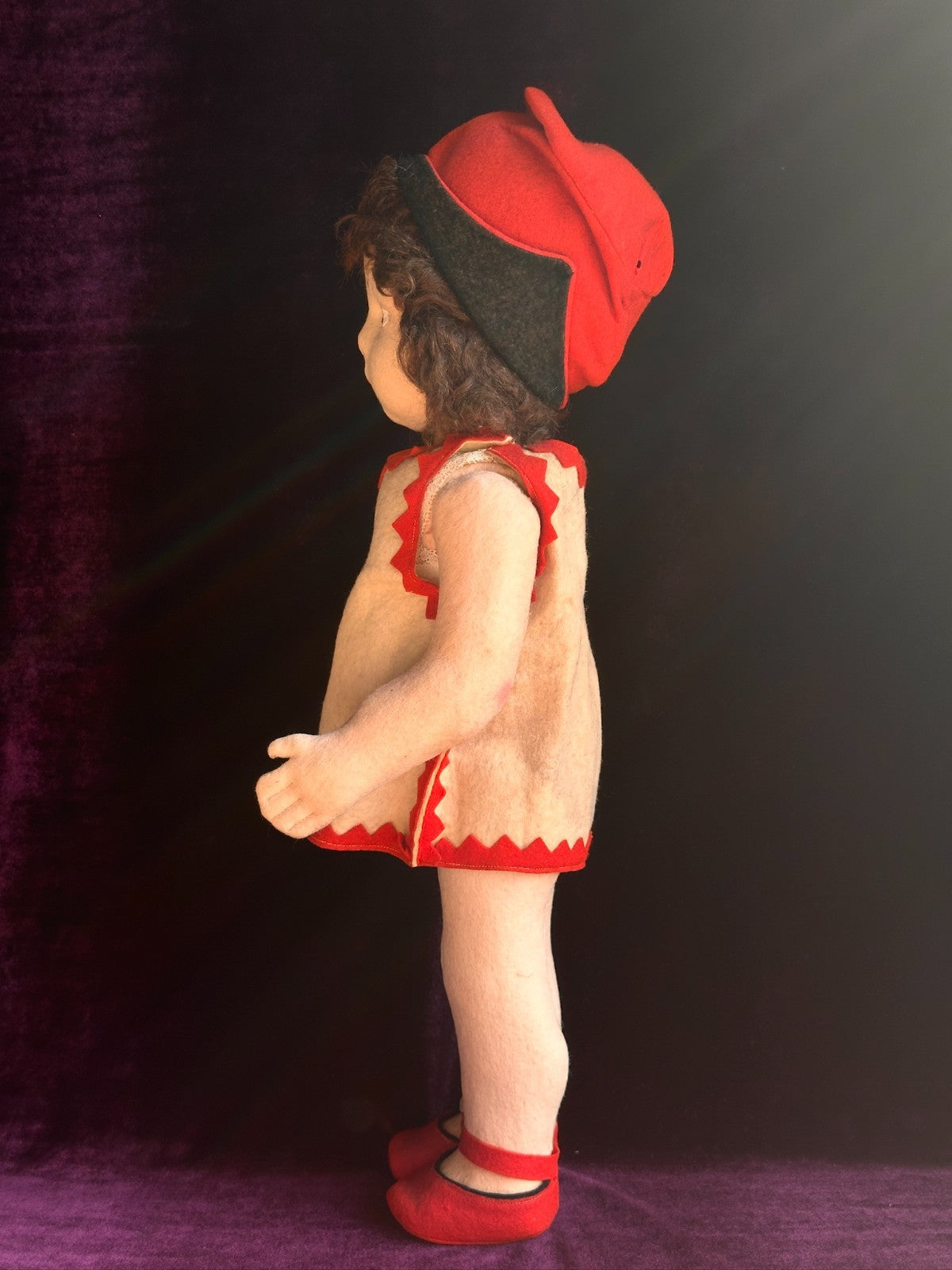 Vintage Italian 20” Early Lenci 109 Felt Cloth Doll