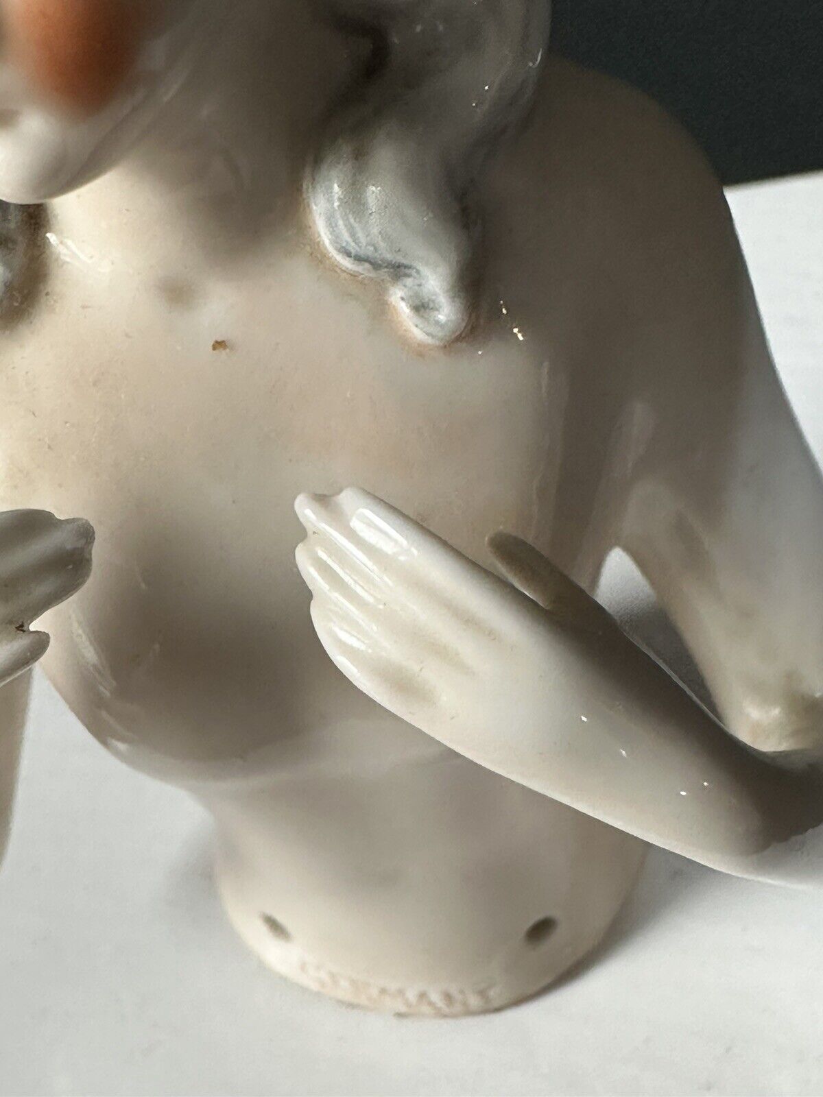 Antique German Pincushion Half Doll Marie Antoinette Hairstyle Arms Away