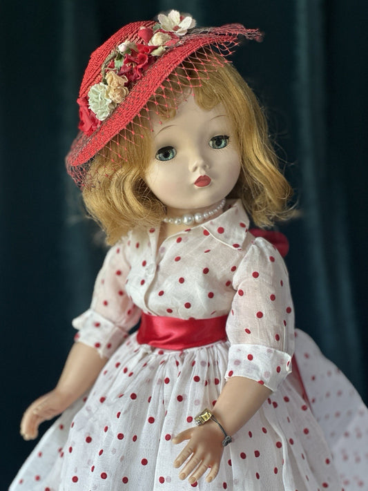 Vintage 1950’s Madame Alexander 20” Cissy Hard Plastic Doll Tagged Dress