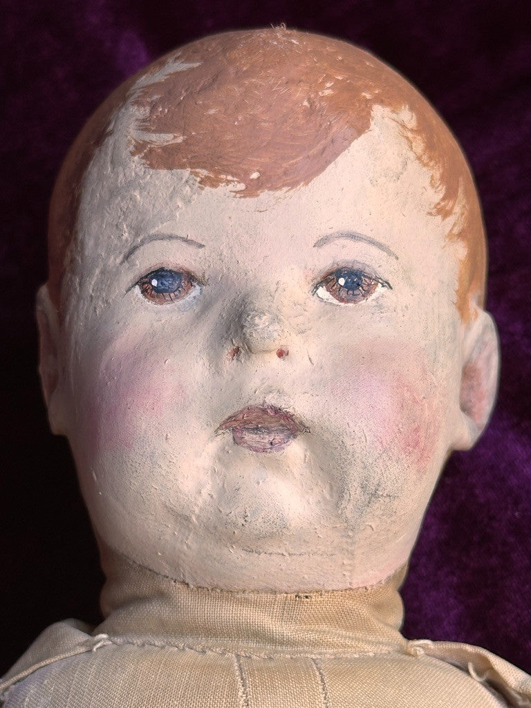 Early Antique German 17.5” Kathe Kruse Type I Cloth Rag Doll Wide Hips