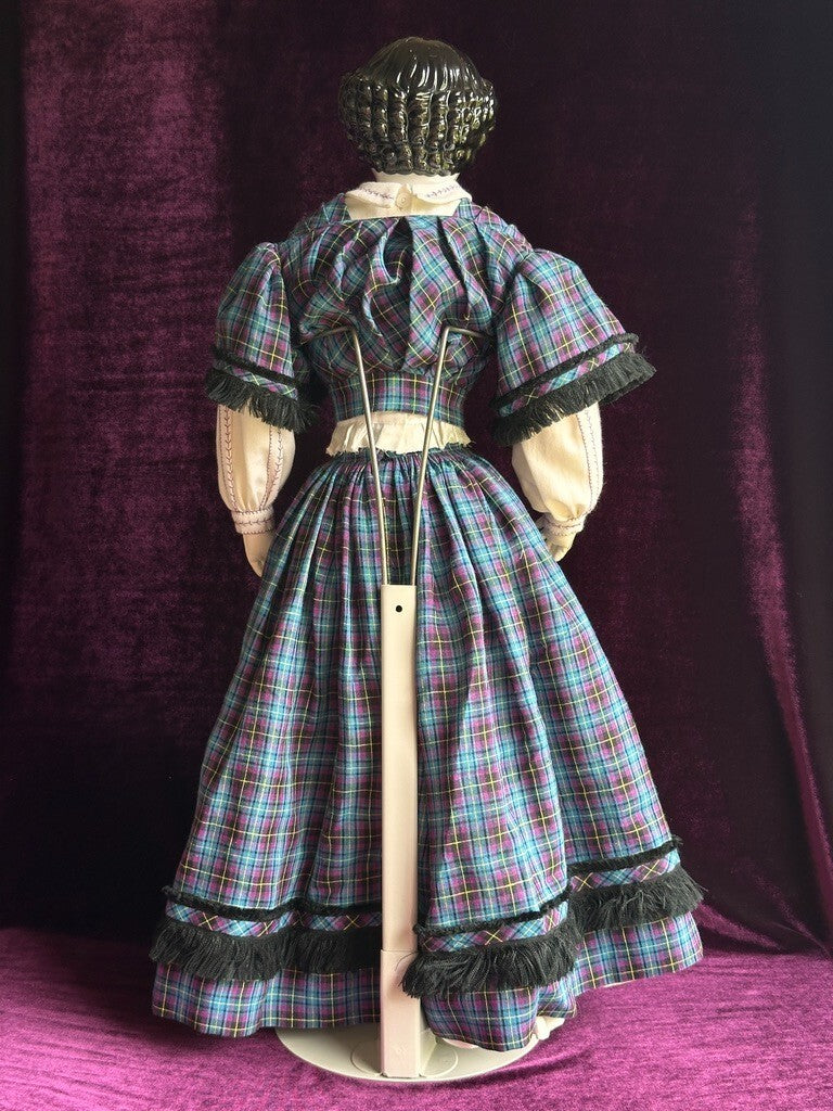 Large Antique German 26" Flat Top Highbrow China Shoulder Head Doll
