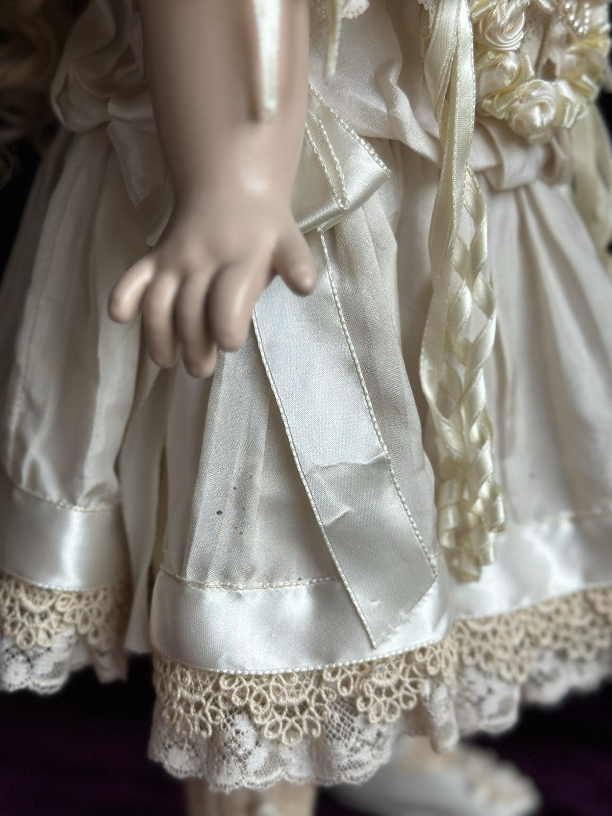 Vintage Porcelain/Comp. 22” Artist Reproduction of Antique French Bru Jne Doll