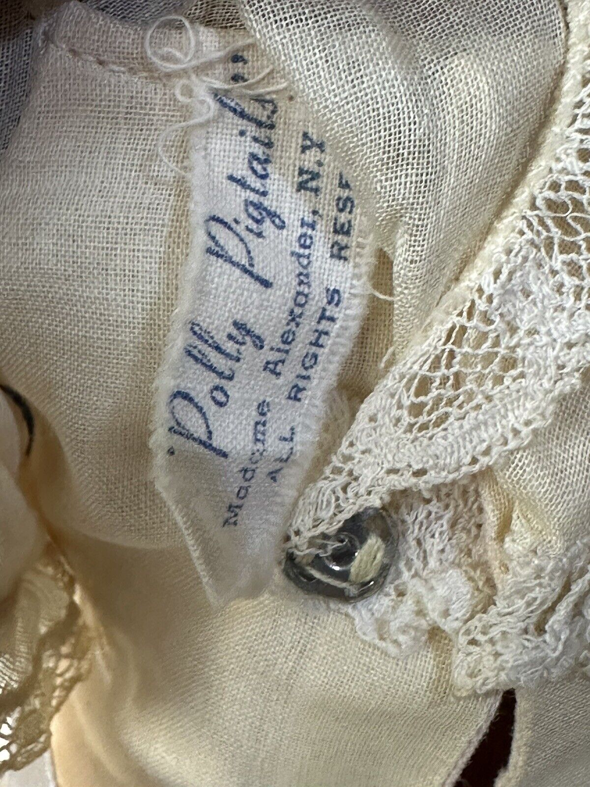 Vintage Madame Alexander 16” Polly Pigtails Hard Plastic Doll Tagged Outfit