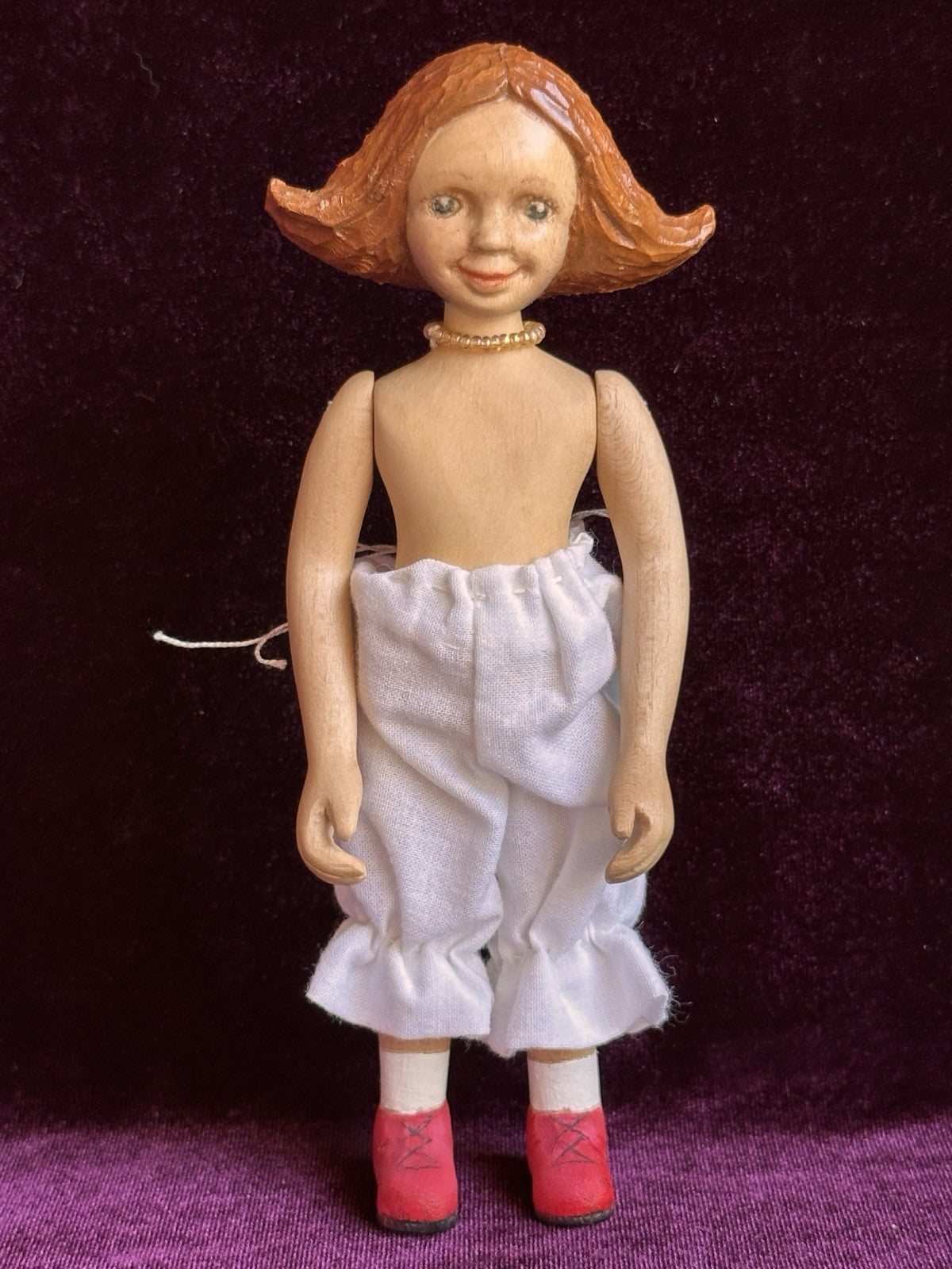 OOAK 6.5” Robert Raikes (?) Wood Hand Carved Signed Hitty Friend Doll