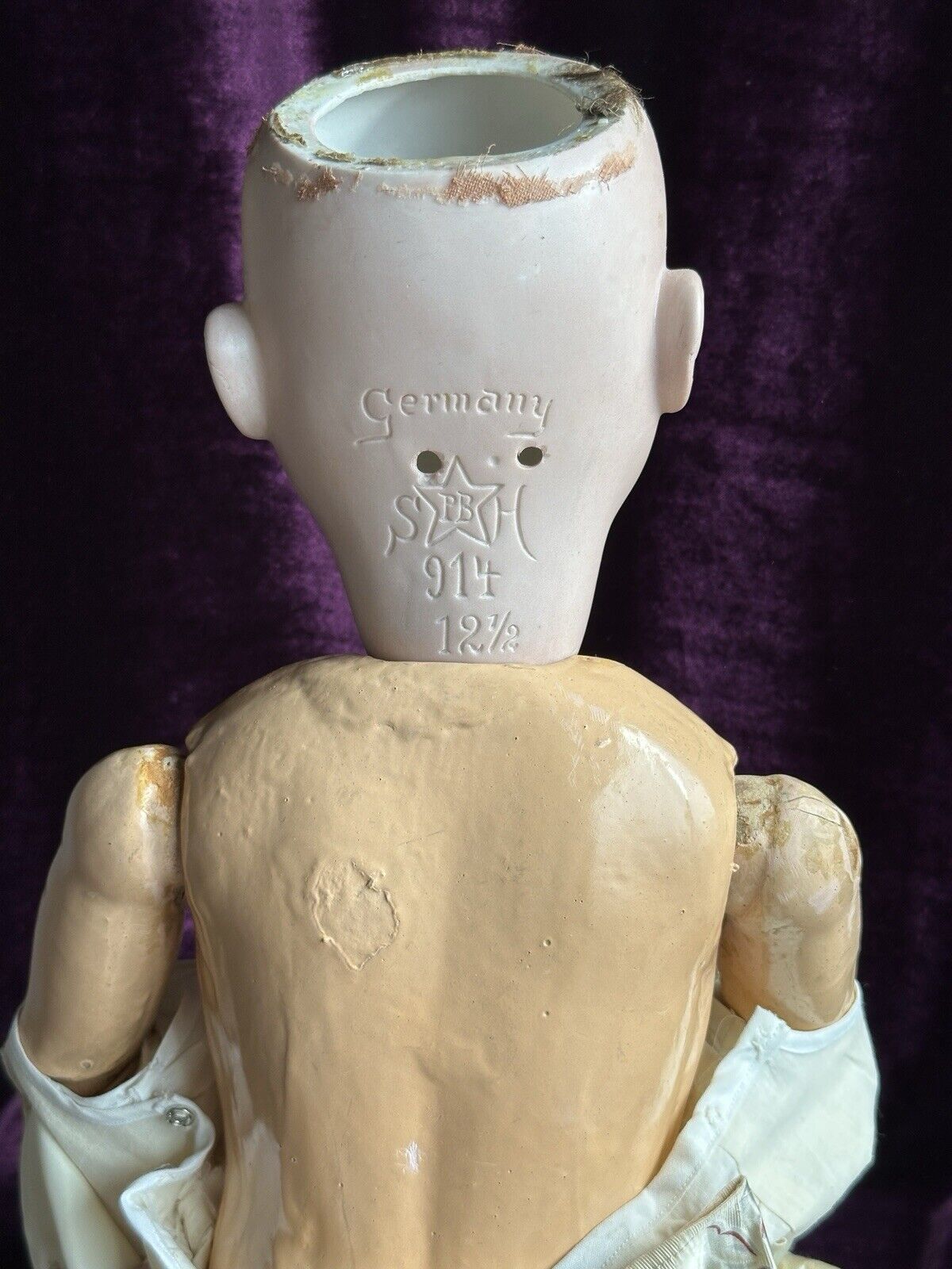 Antique German 28.5" Schoenau & Hoffmeister 914 Bisque Head Doll