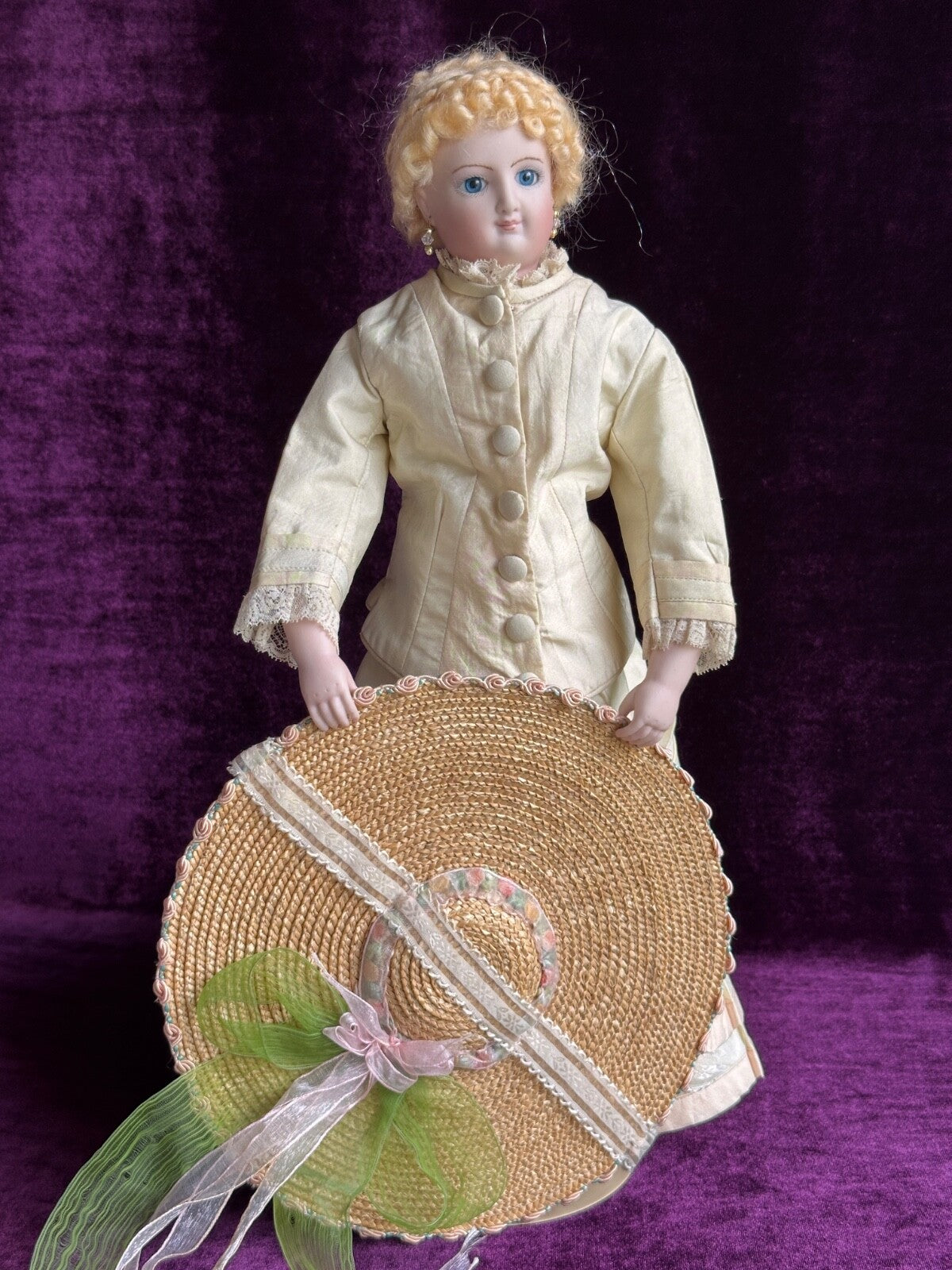 Porcelain 15.25” Reproduction of Antique French Smiling Bru Fashion Doll