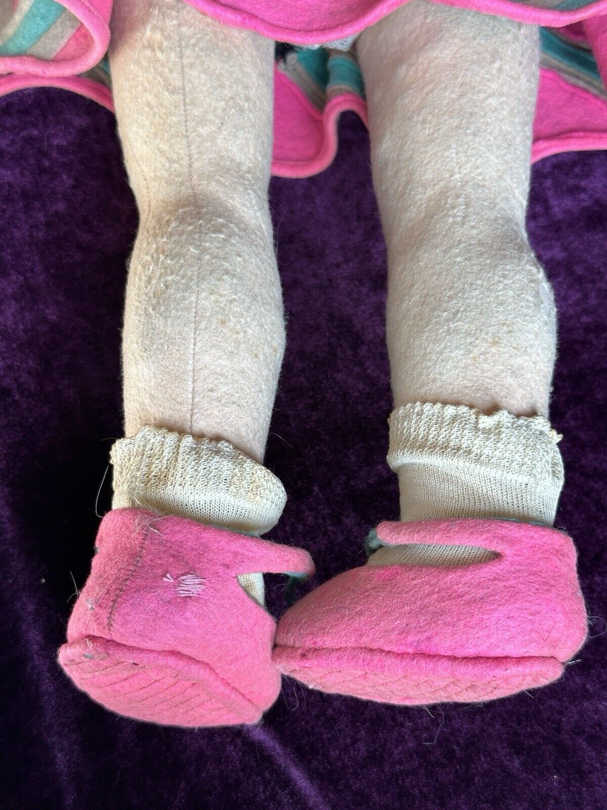 Large Vintage Early Italian 23” Lenci 109 Series Felt Cloth Girl Doll