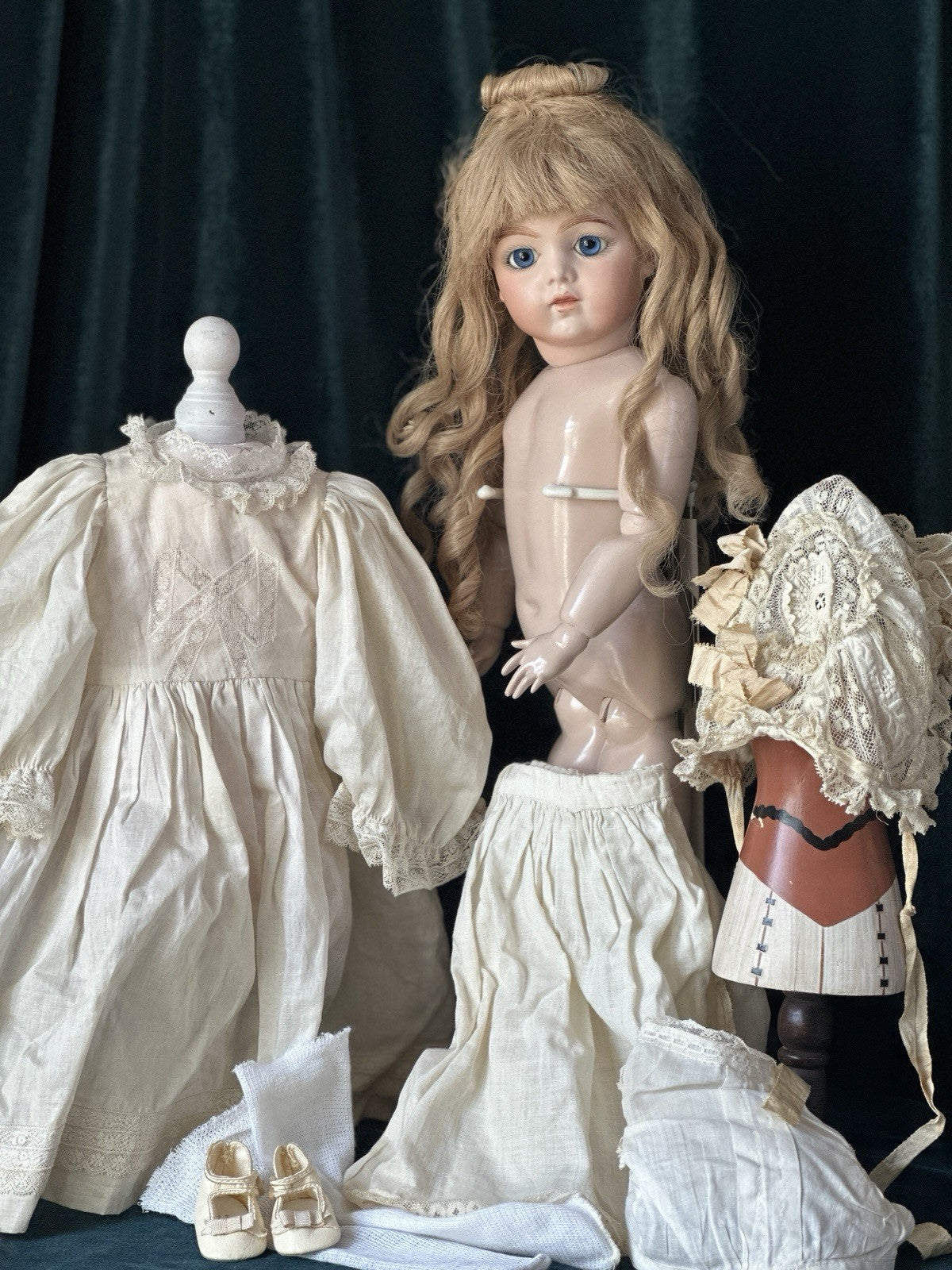 Vintage Artist Reproduction of Antique French Bru Jne 20” Doll Porcelain Head