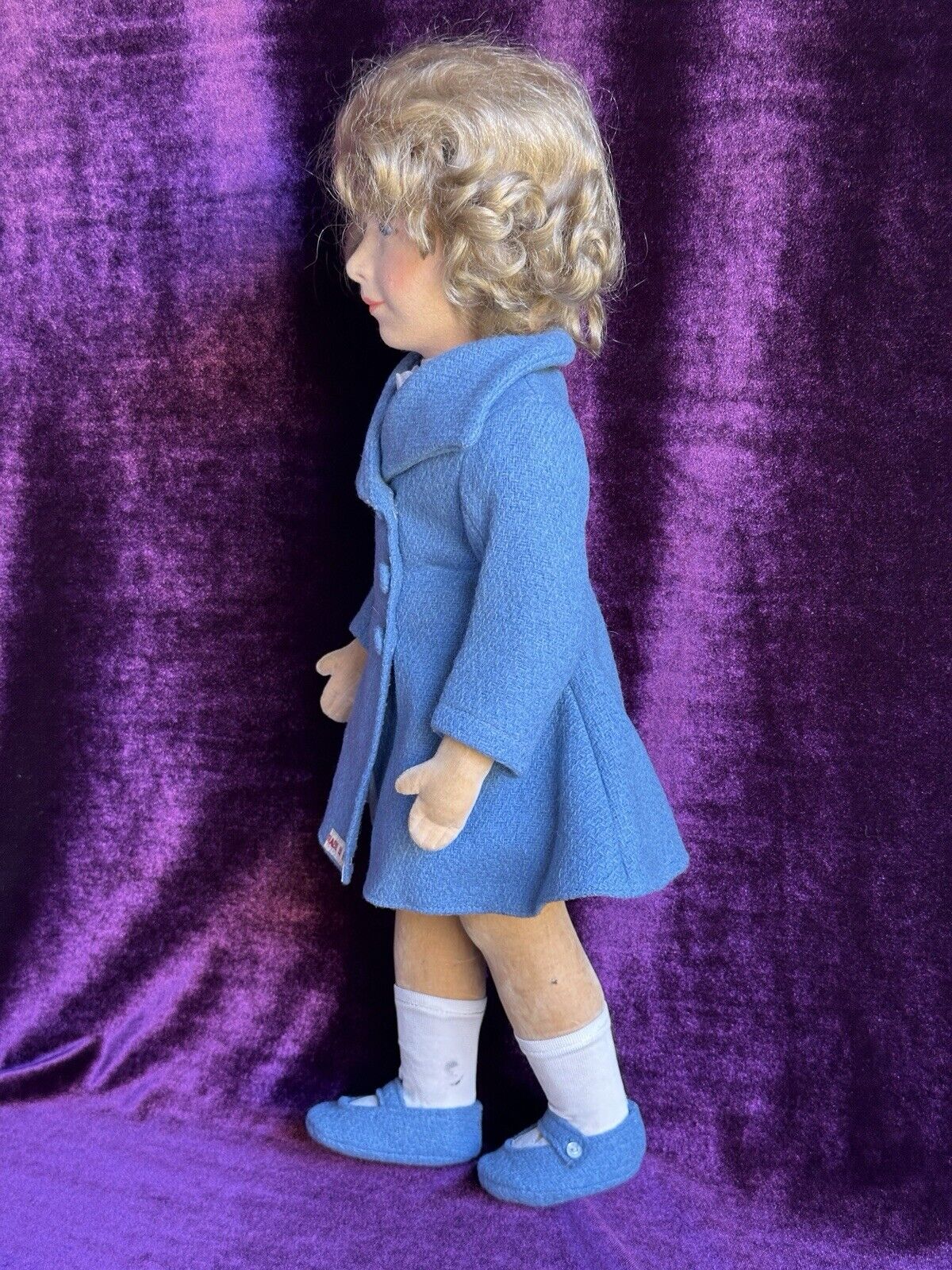 Vintage 18” Original Chad Valley Cloth Princess Elizabeth Doll Made in England