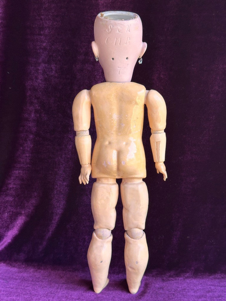 Antique German 18" Simon Halbig C.M. Bergmann Bisque Head Doll