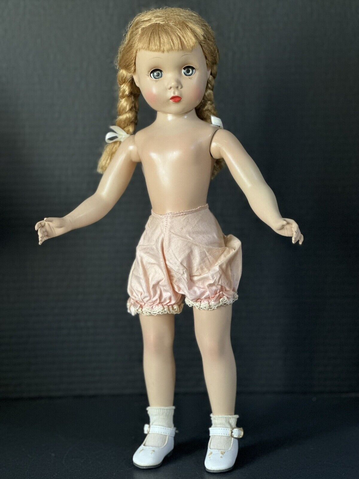 Vintage Madame Alexander 16” Polly Pigtails Hard Plastic Doll Tagged Outfit