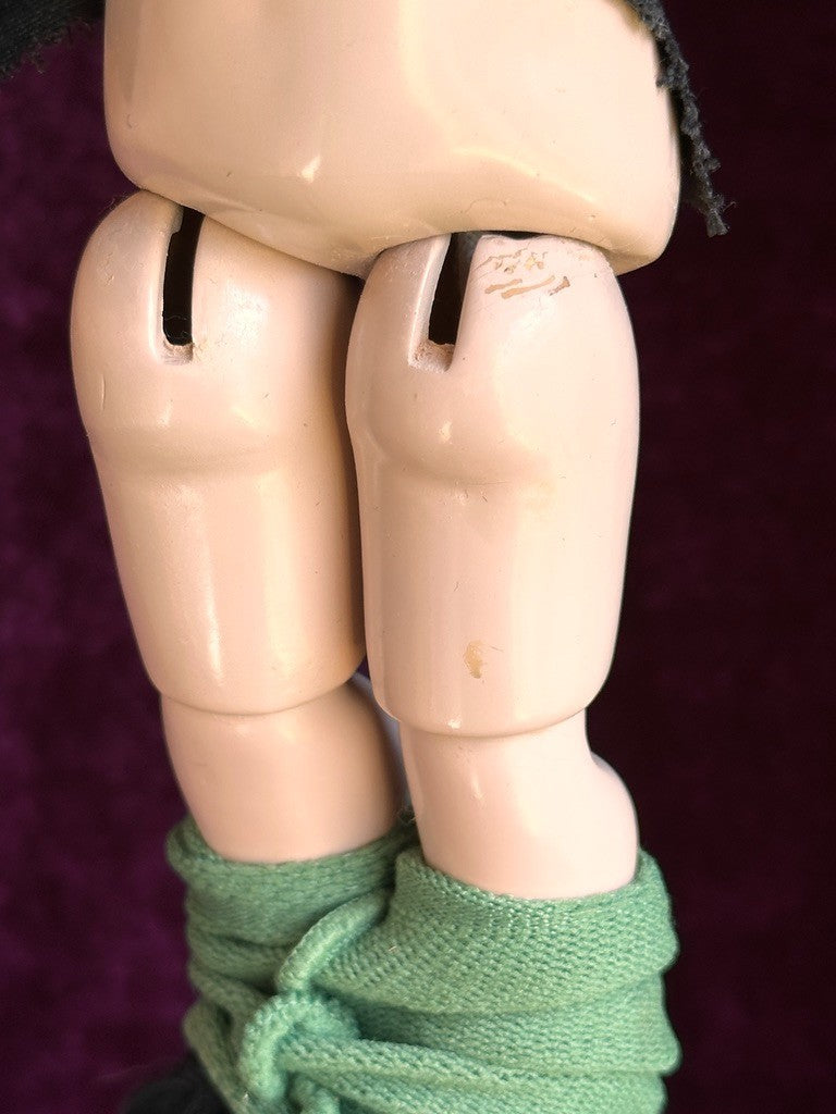 Porcelain/Composition UFDC (?) Artist Two-Faces 9.25" Halloween Girl/Witch Doll