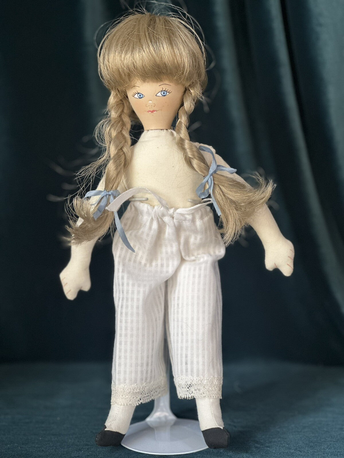 Collectible 12” Hand-carved Wooden Jointed Doll by Nancy Elliott (?) LE 150