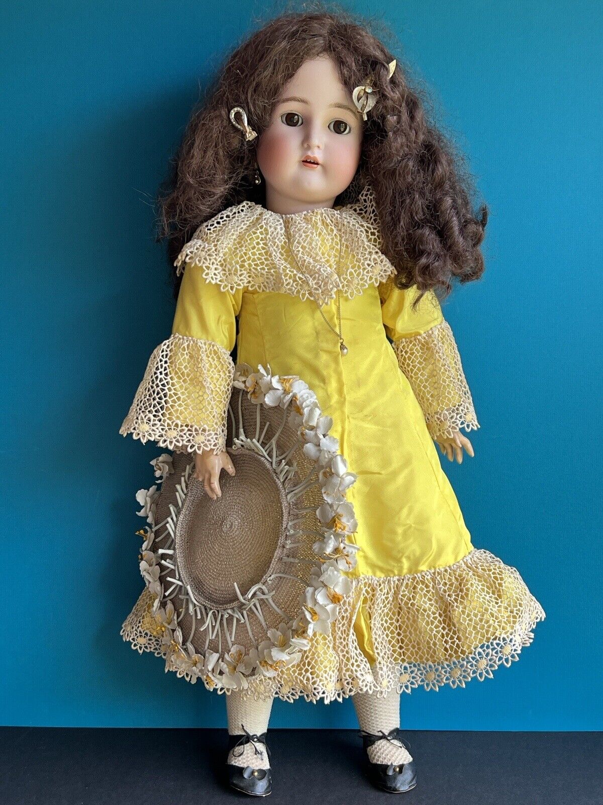 Antique German 28” Simon Halbig Kammer Reinhardt 76 Bisque Head Doll