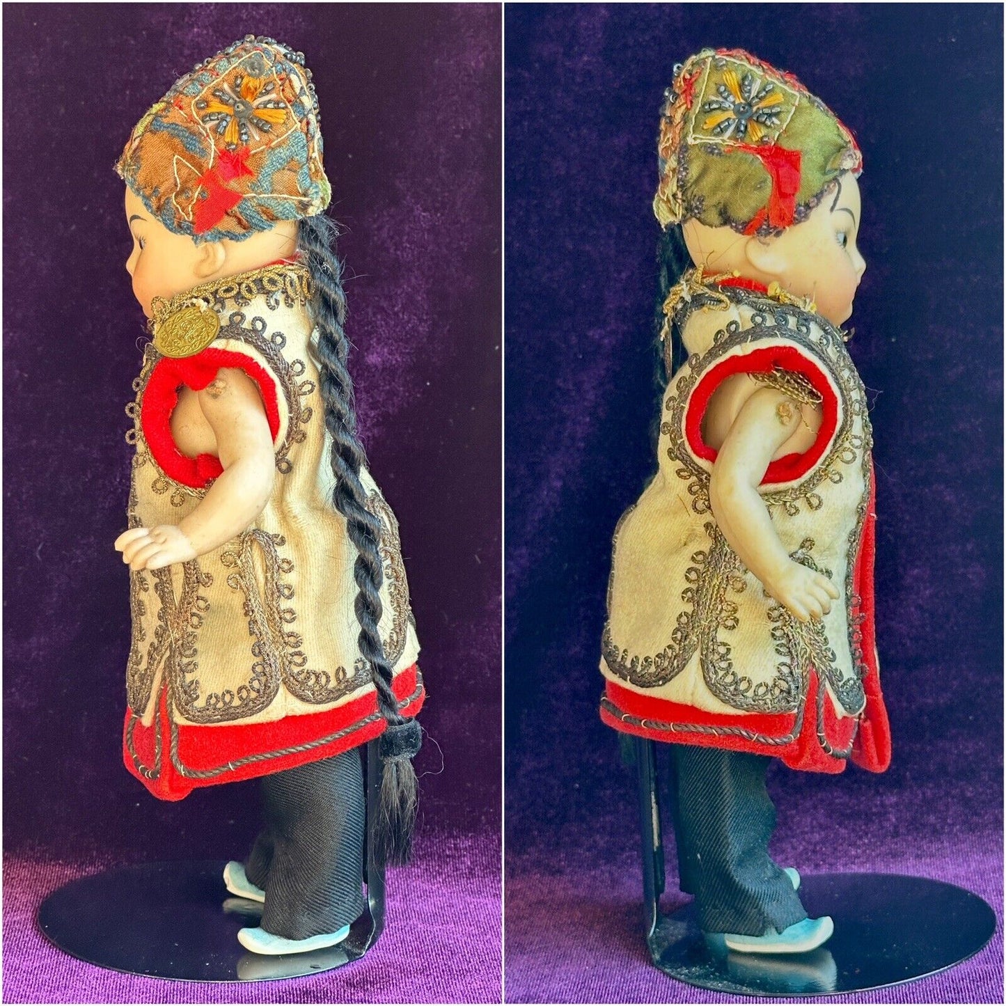Antique German 6.75” Simon Halbig Asian All Bisque Oriental Boy Doll