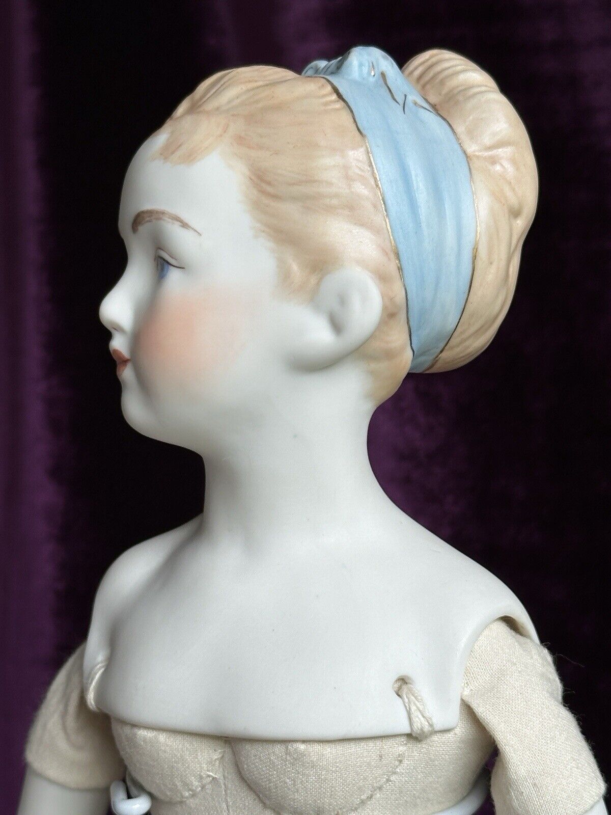Vintage 18” Artist Signed Pinkie Character Parian China Doll