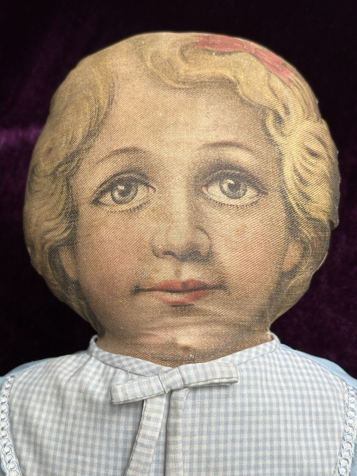 Antique Large 25” Art Fabric Mills Merrie Marie Lithograph Cloth Rag Doll