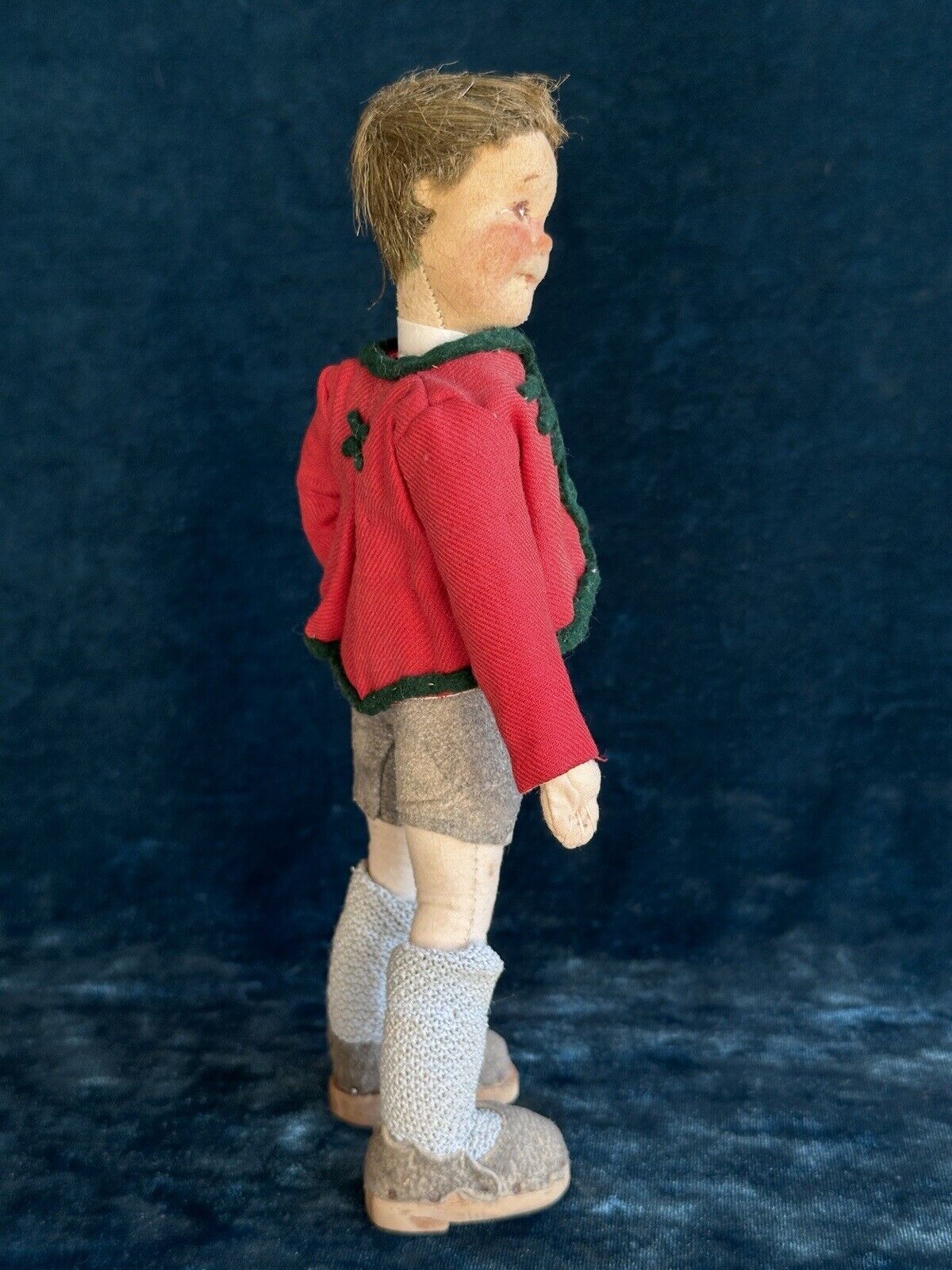 Unidentified Vintage (?) 8.5” Cloth Leather Boy Doll