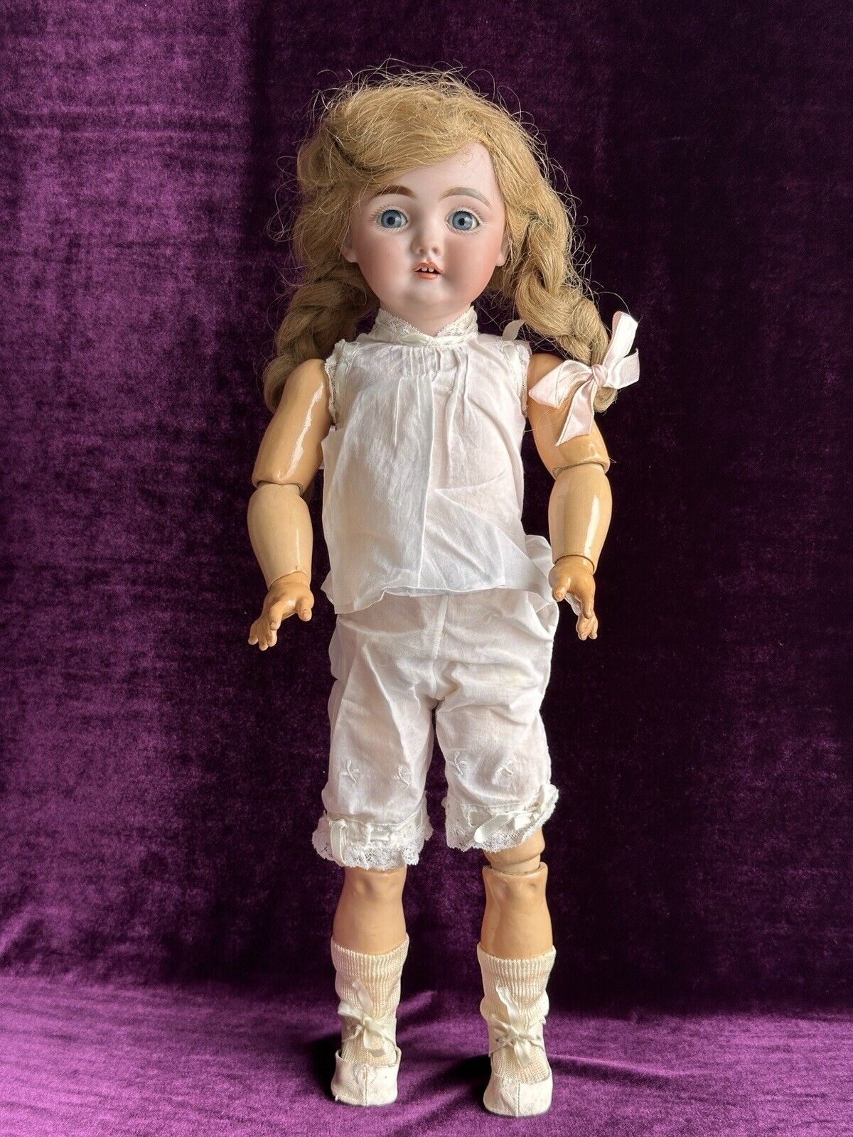 Antique German 19” Early Kestner 143 Bisque Head Doll