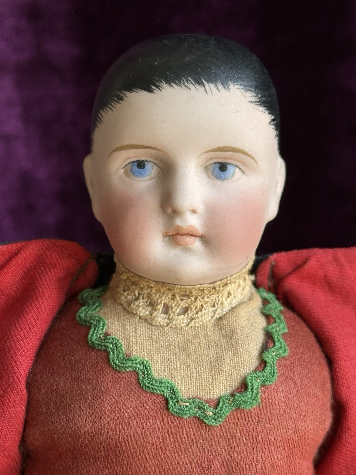 Rare Antique French or German 11” Parian Type Bisque Shoulder Head Boy Doll