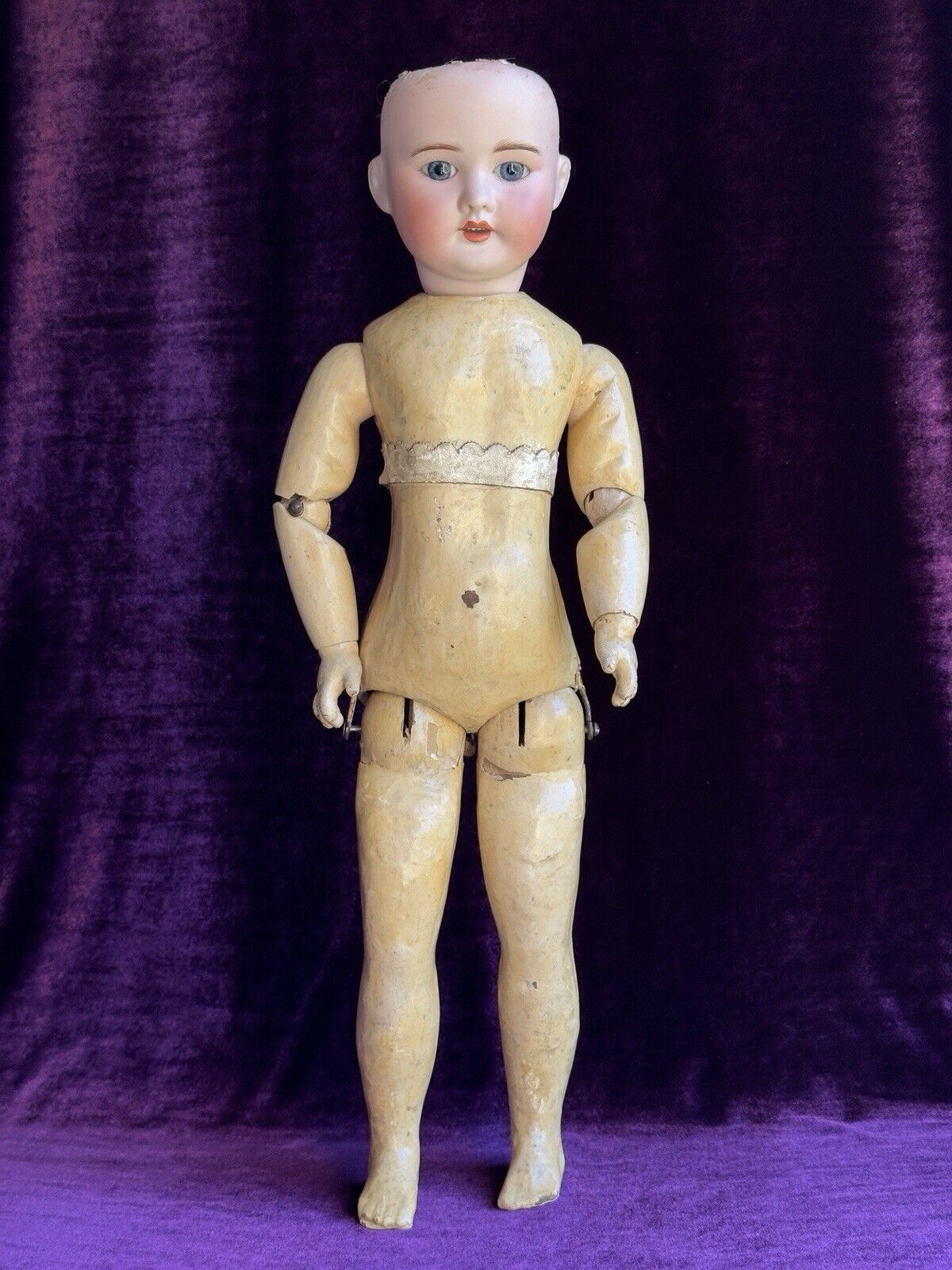 Antique French SFBJ Bebe 60 Walker Body Mechanical Bisque Head Doll