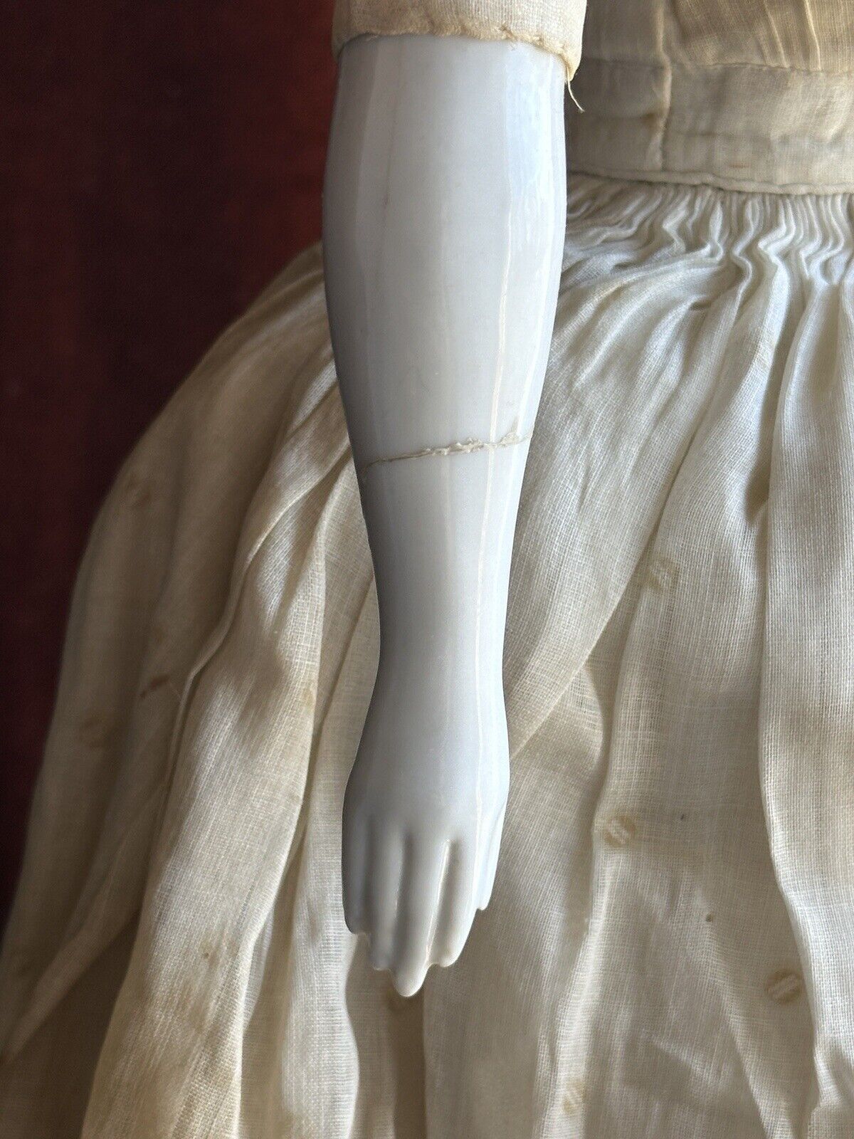 Antique German 21” Alice Hairdo with Snood Brunette China Shoulder Head Doll