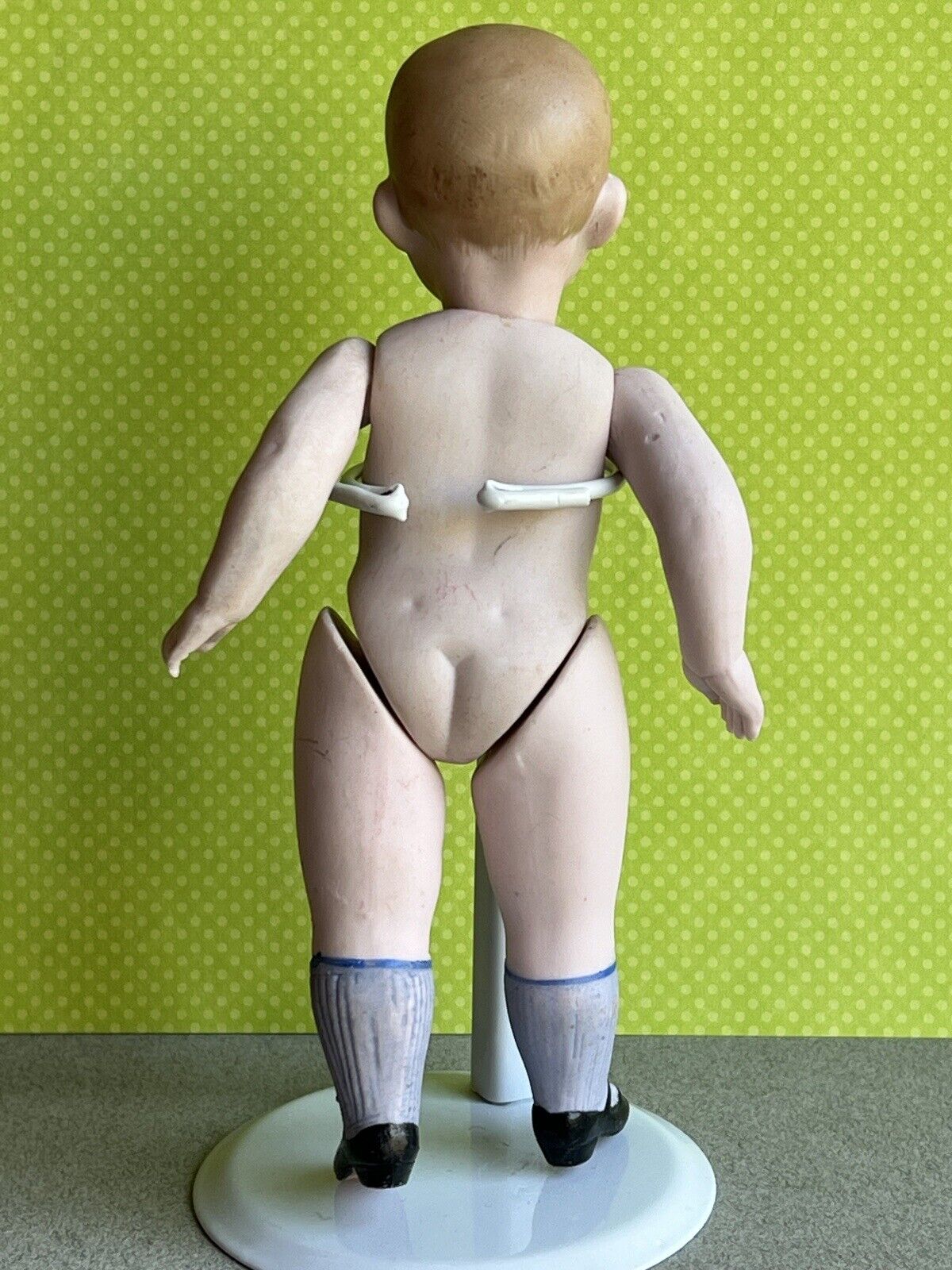 Antique German 6.25” Kestner All Bisque Character Boy Doll Swivel Head