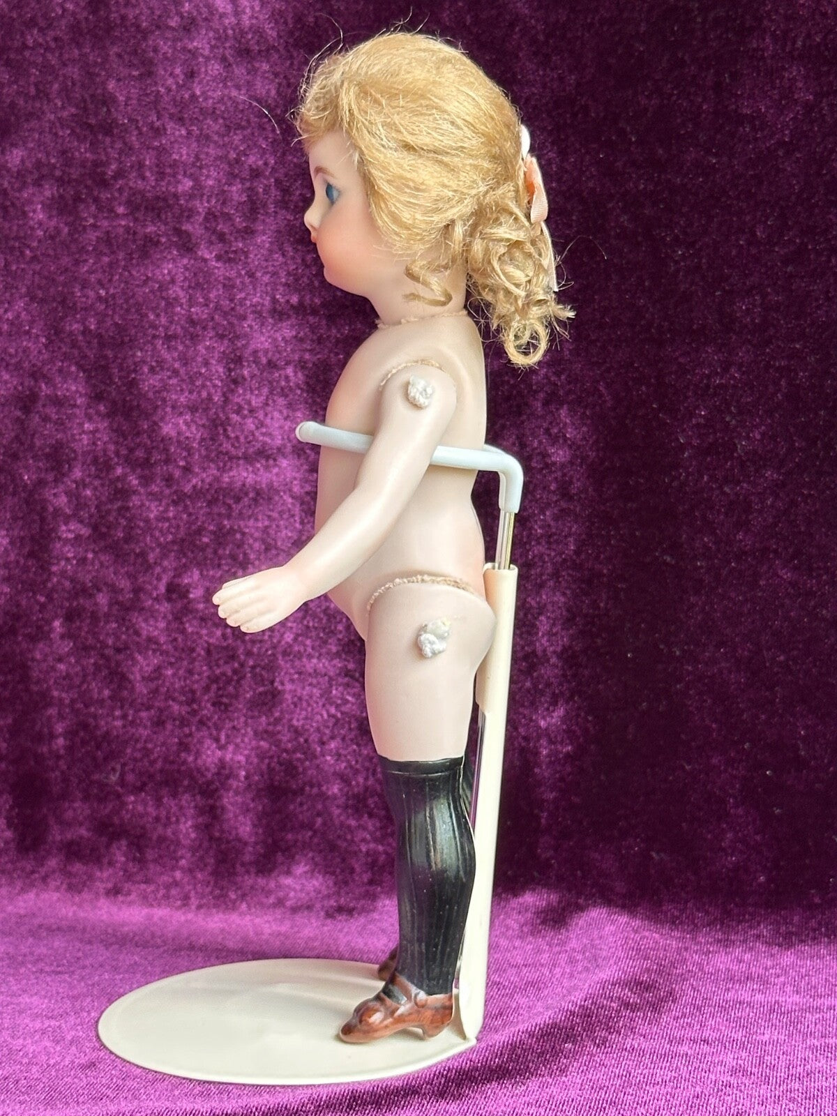 Porcelain 7” Reproduction of Antique Simon Halbig Mignonette Doll with Baby