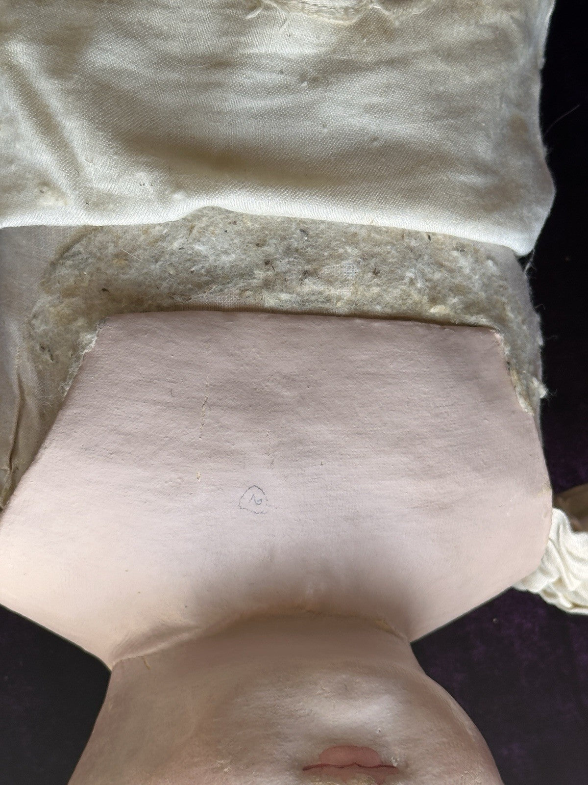 Rare Large Antique American 22” Gertrude Rollinson Oil Painted Cloth Baby Doll