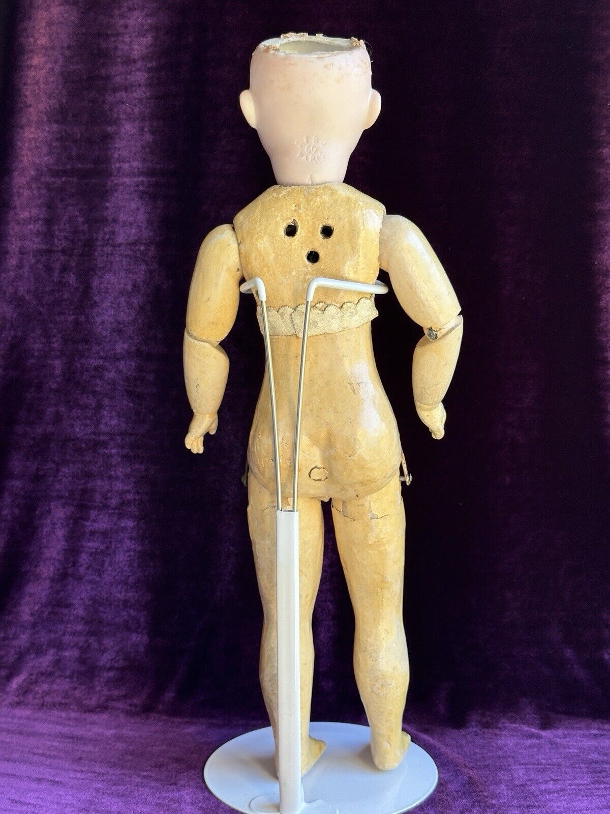 Antique French SFBJ Bebe 60 Walker Body Mechanical Bisque Head Doll