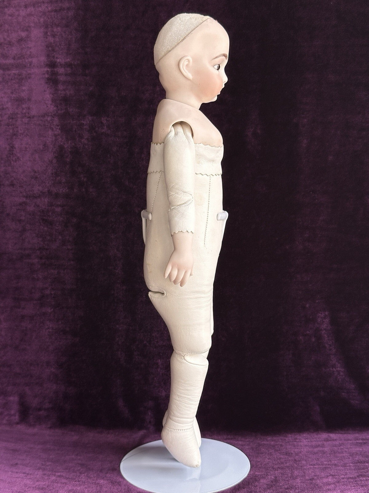 Vintage Porcelain 19” Repro of Antique French Bru Circle Dot Doll by Clara Wade