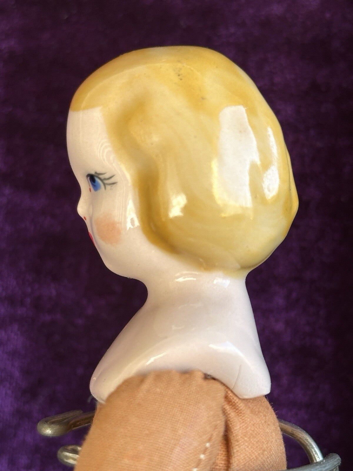Vintage 7” Ruth Gibbs Porcelain Blonde China Head Doll
