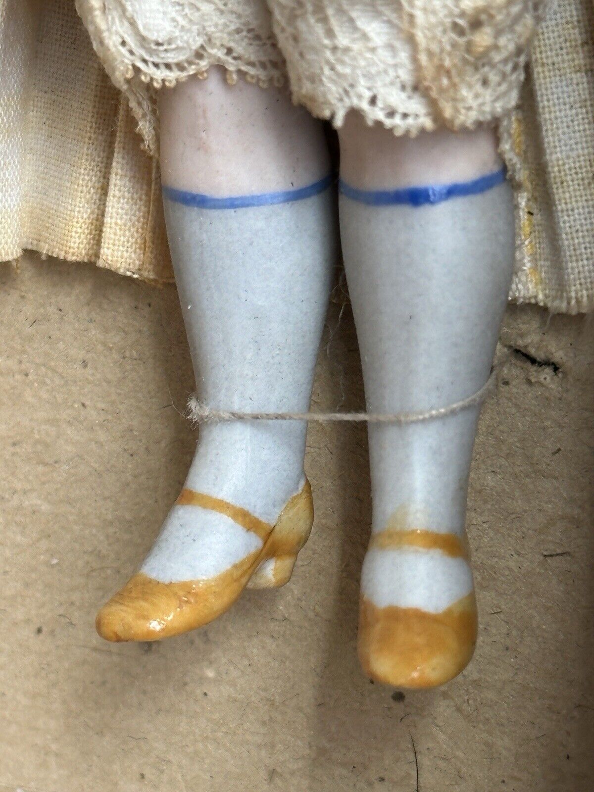 Rare Antique German Hertwig All Bisque Googly/Surprised Eyes Doll in Box
