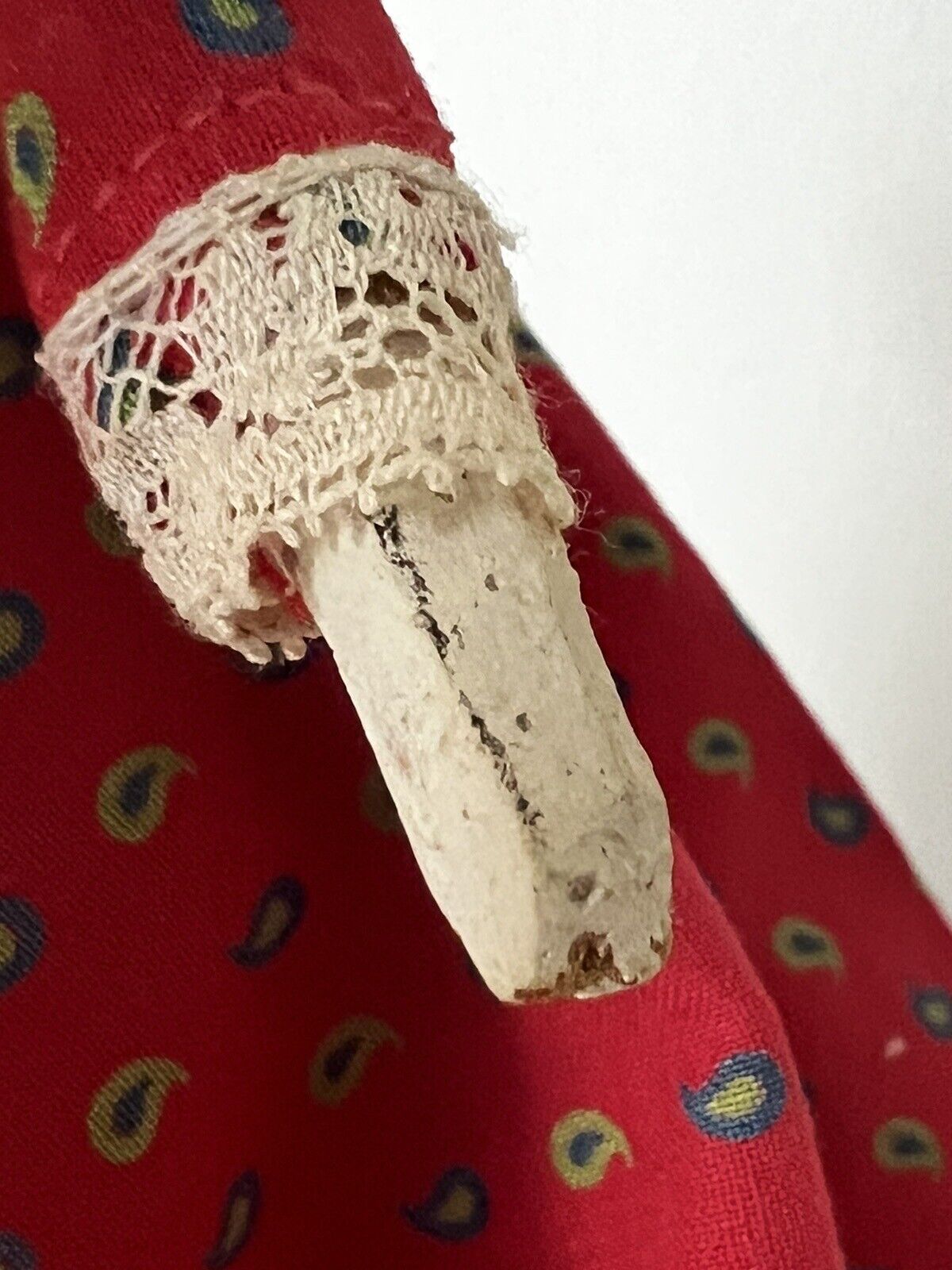 Antique German 10” Grodnertal Wooden Peg Jointed Doll Christmas Diorama