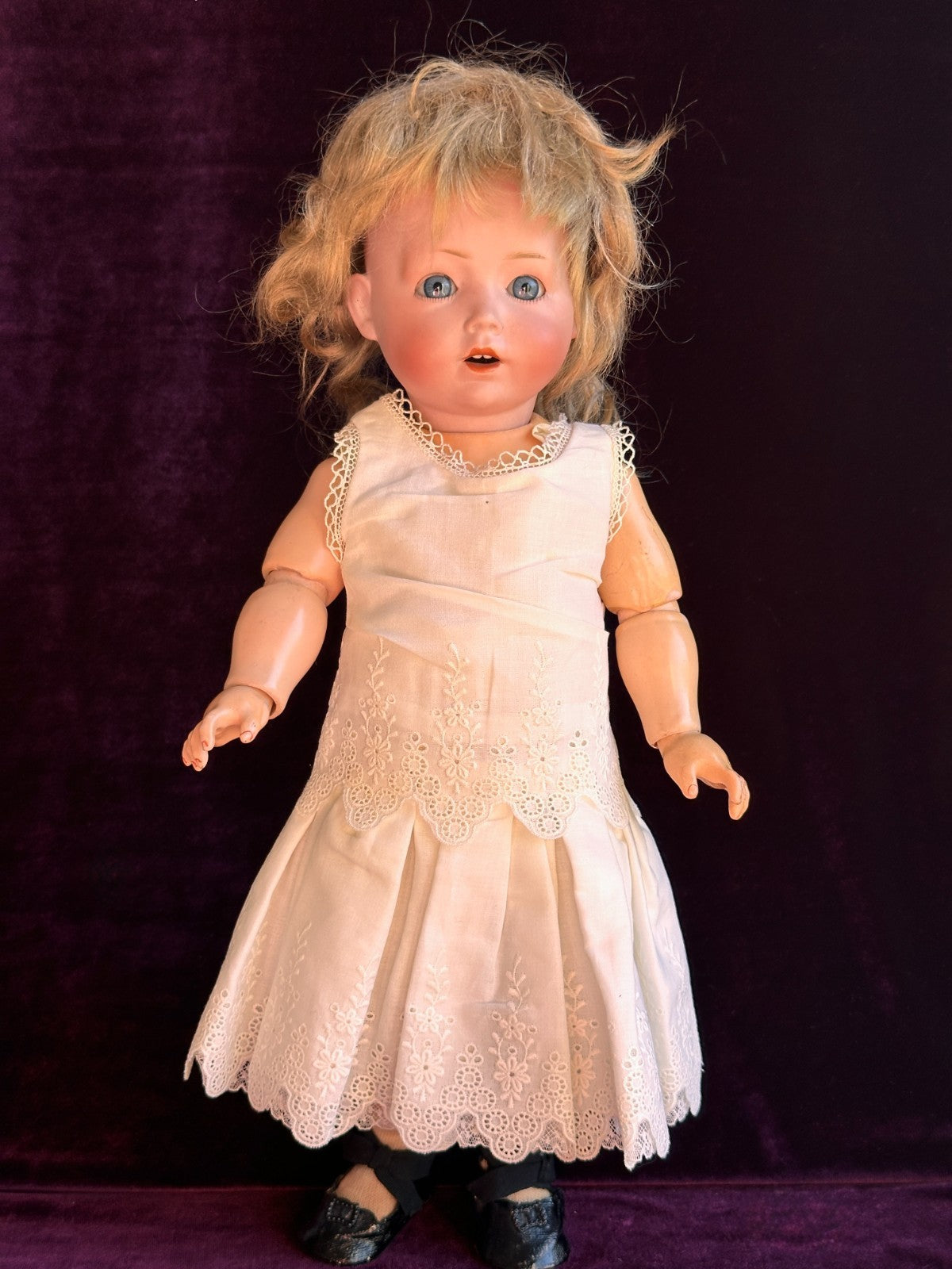 Antique German 14" Schoenau & Hoffmeister Bisque Head Toddler Character Doll