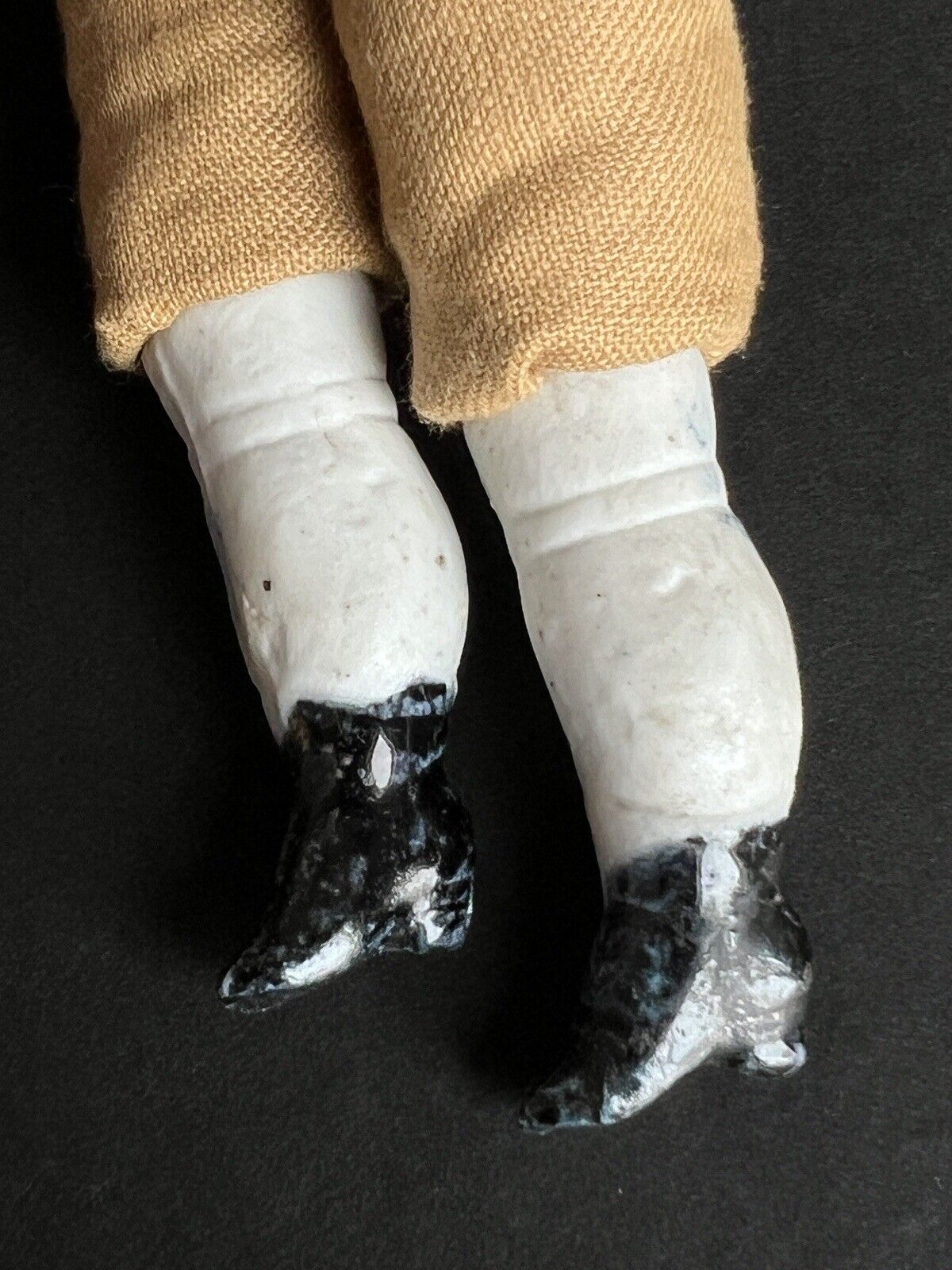 Antique German Hertwig 11.5” Molded Hat Bisque Shoulder Head Doll