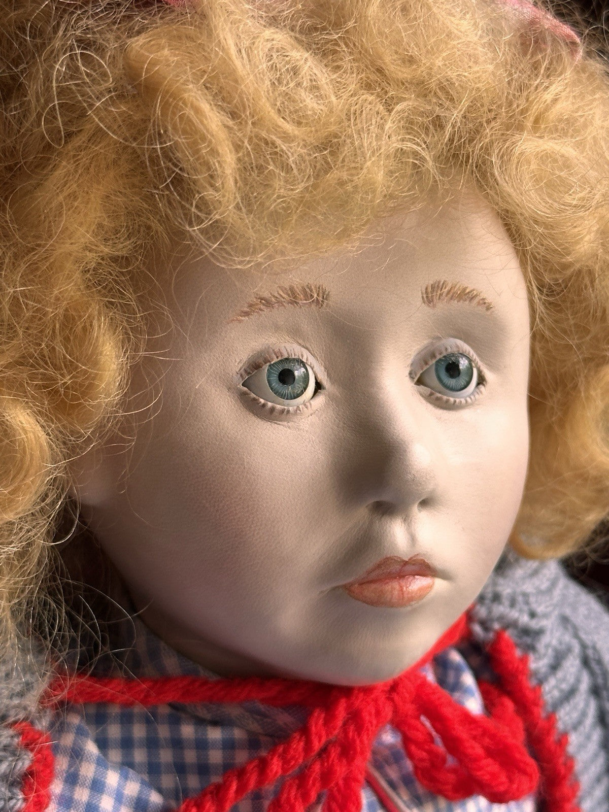 Very Rare OOAK 21” French Artist Malou Ancelin Leather Handmade Signed Doll