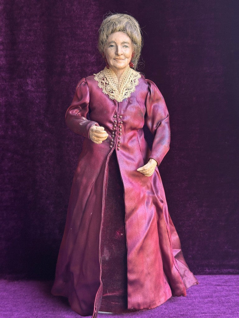 Vintage 15.5” OOAK Artist Clay Sculptured Character Portrait of Woman Doll