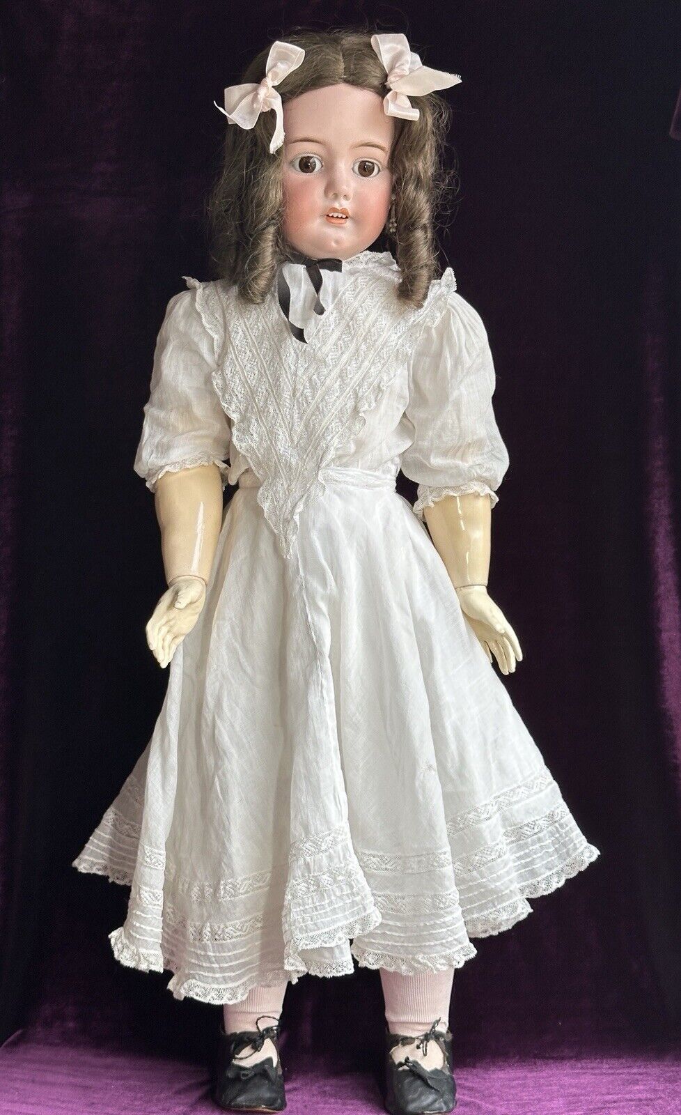 Grand Size Antique German 34” Simon Halbig 1079 Bisque Head Doll