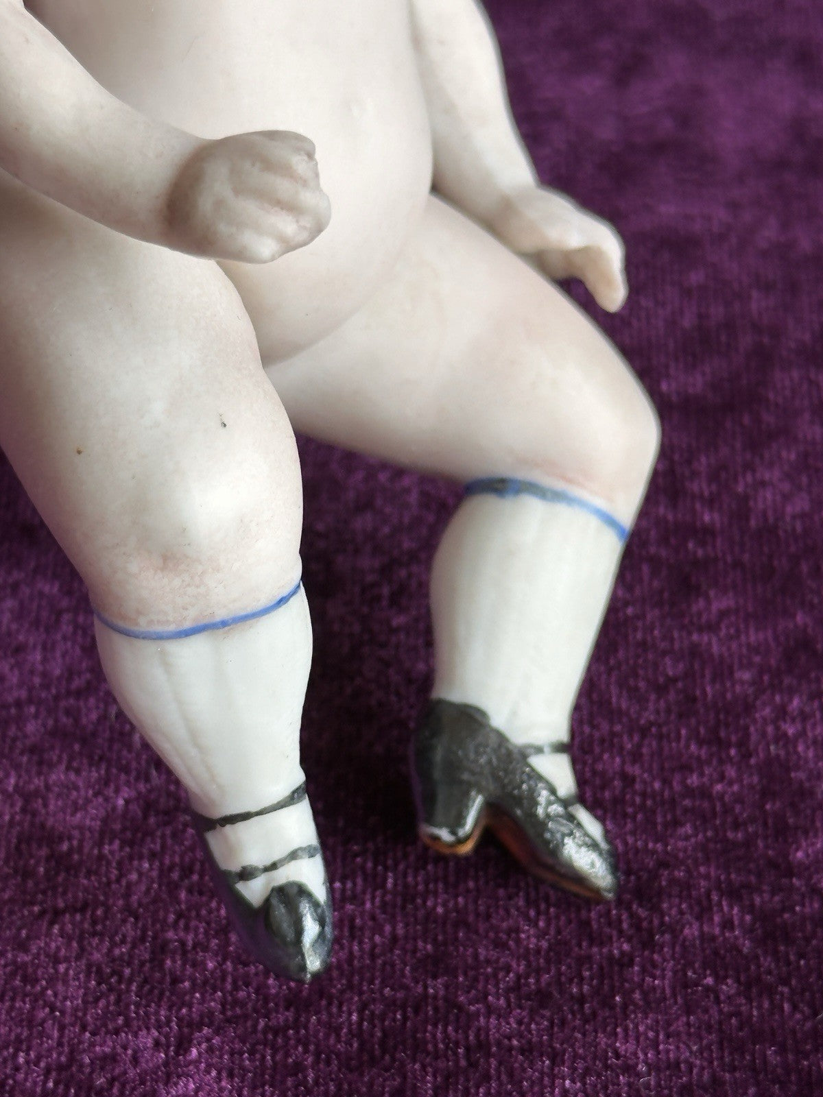 Rare Antique German 4.25” Kestner 184 All Bisque Mignonette Doll with Bent Legs