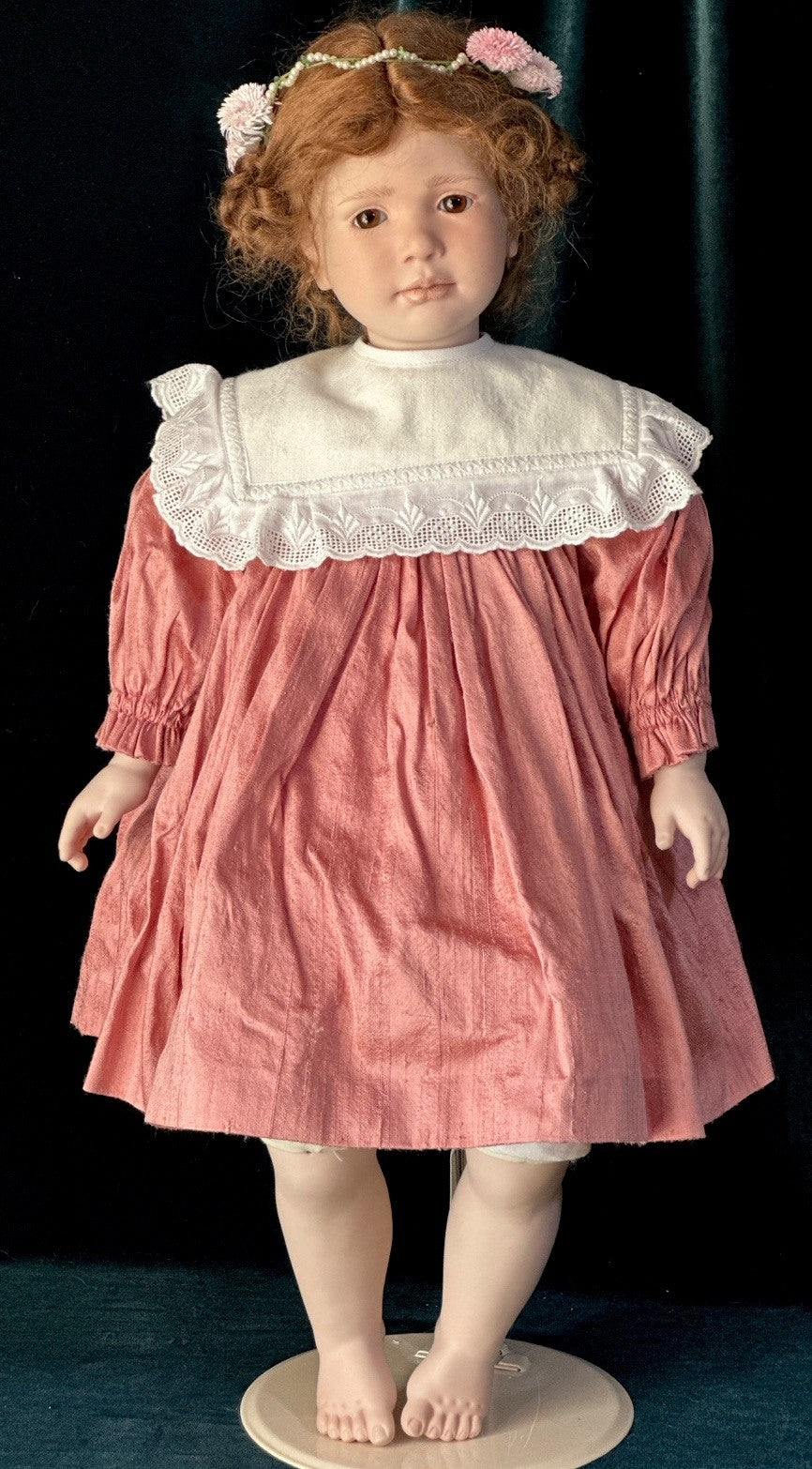 Collectible Artist 22” Porcelain Doll “Moni” by Ruth Treffeisen LE 1/100 COA