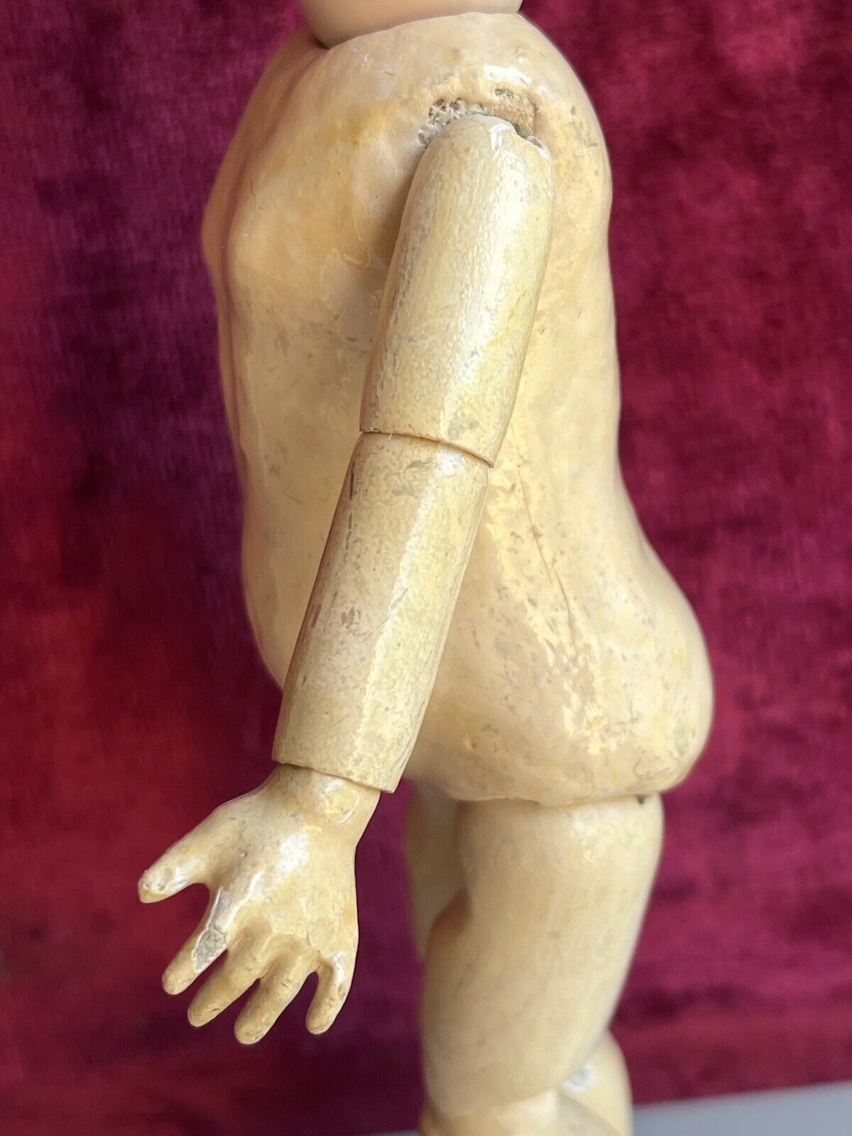 Antique German 11” Armand Marseille 210 Googly Eye Jointed Body Bisque Head Doll