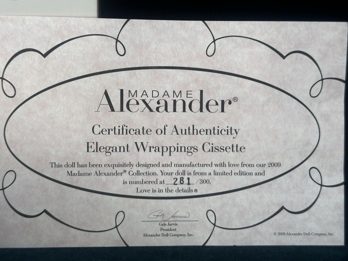 Madame Alexander Elegant Wrappings Cissette #50060 LE 300 Tag/Box