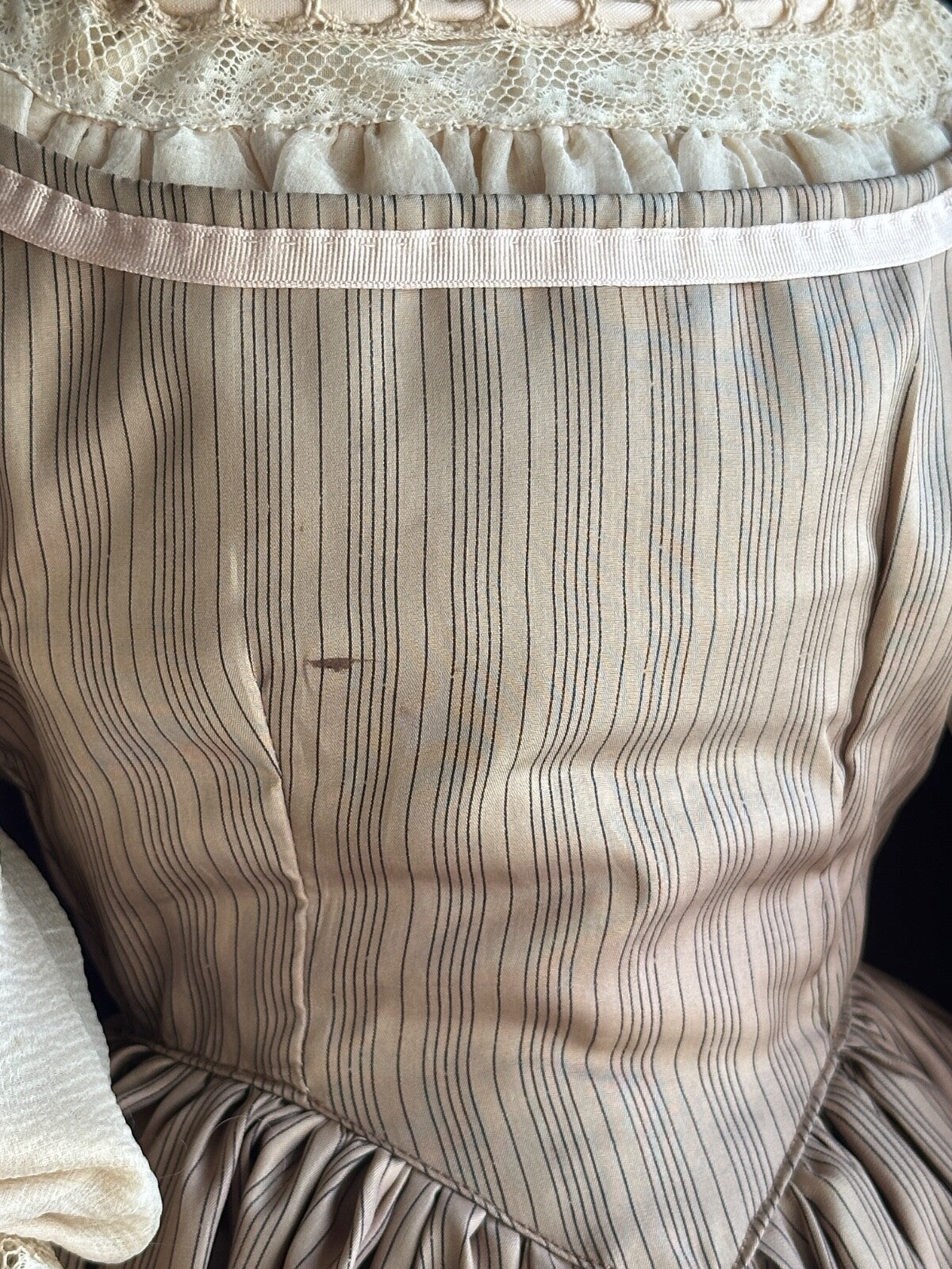 Huge 32” Antique American Greiner Covered Wagon Papier Mache Doll
