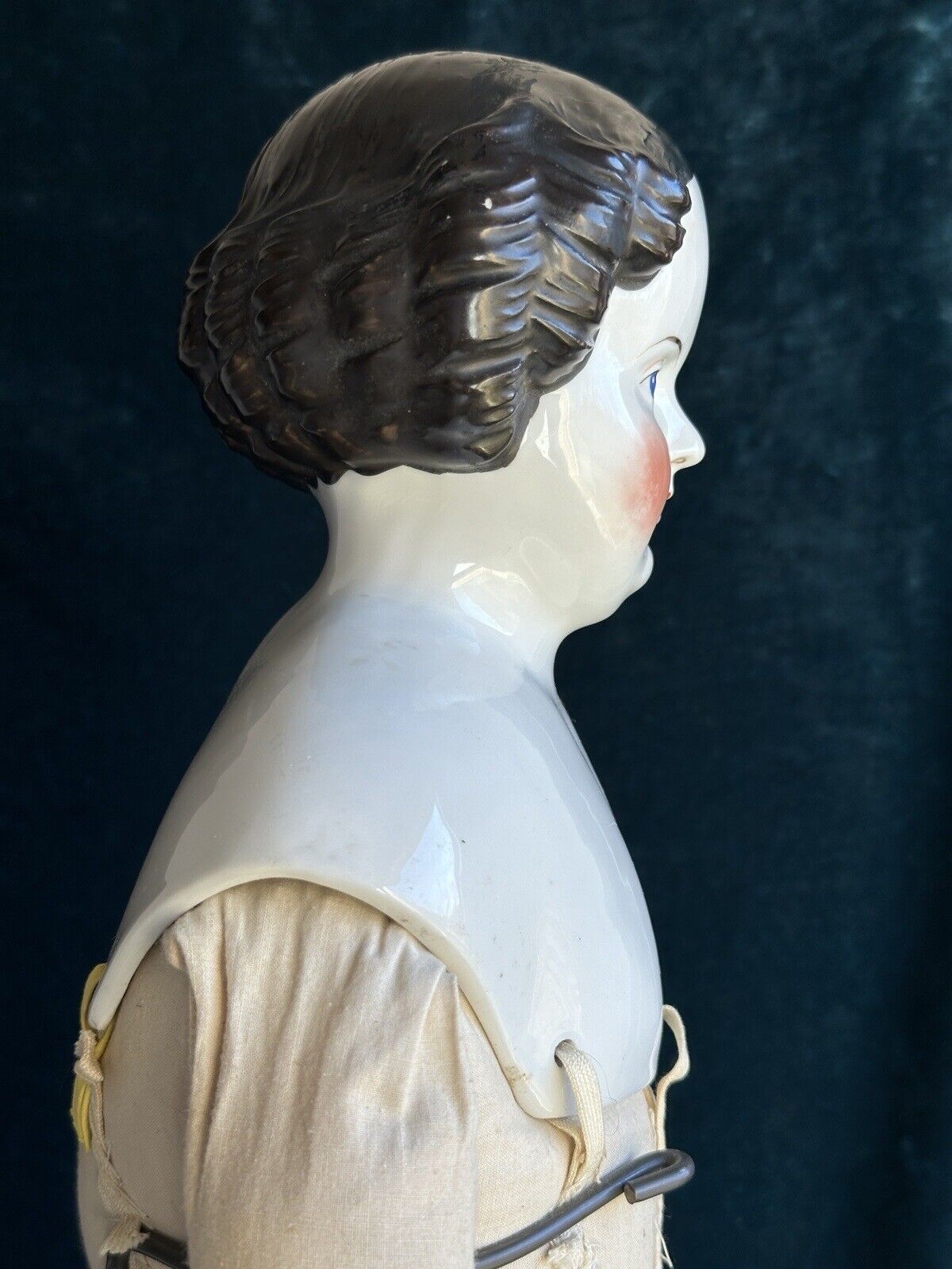 Large 31” Antique German Flat Top Highbrow China Shoulder Head Fashion Doll