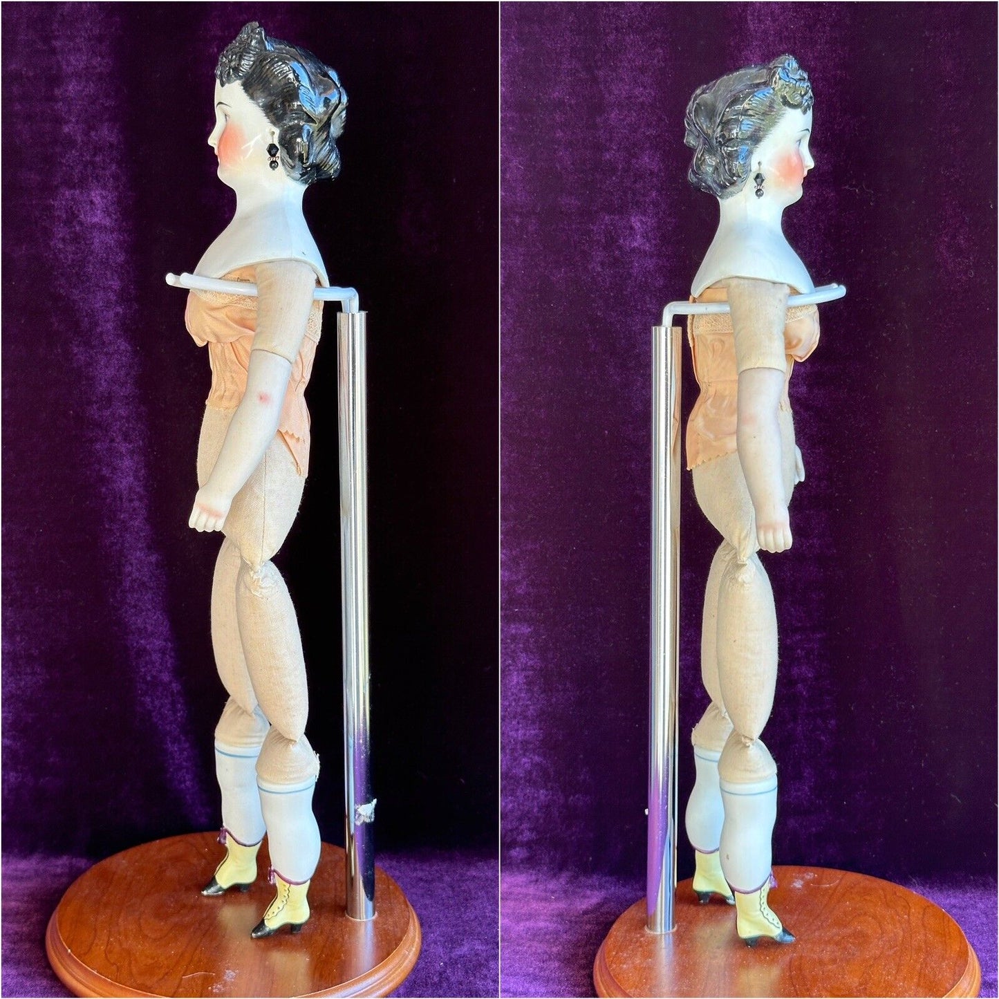 Rare Antique German 17.5” Countess Dagmar Style Brunette China Head Doll